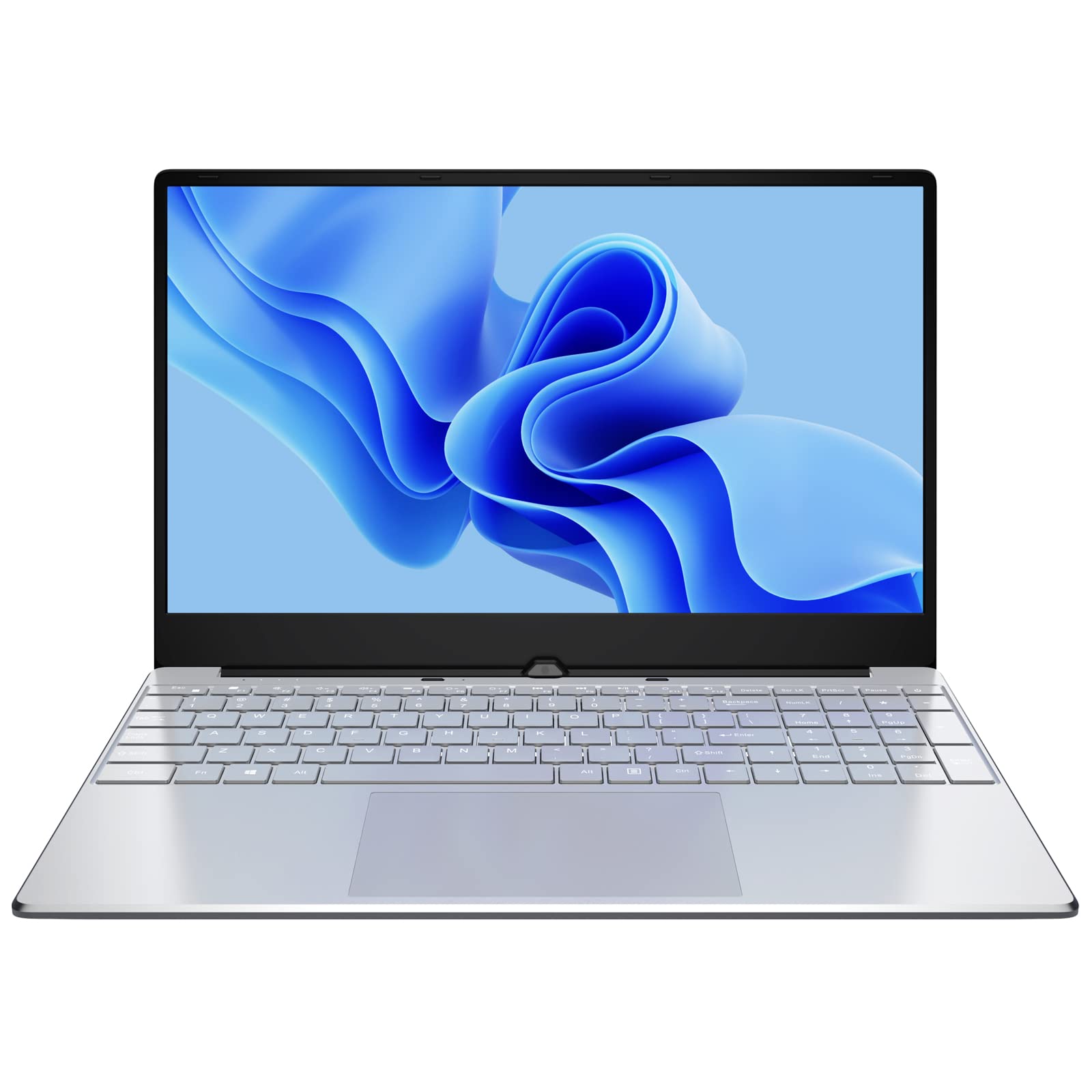 Windows 10 Laptop 15.6 Inch Notebook - 8GB RAM 256GB SSD, Intel Celeron 5205U Dual Core Processor with Backlit Keyboard | WiFi Bluetooth | Business & Home Use | Portable Silver PC for Work, Study & Entertainment