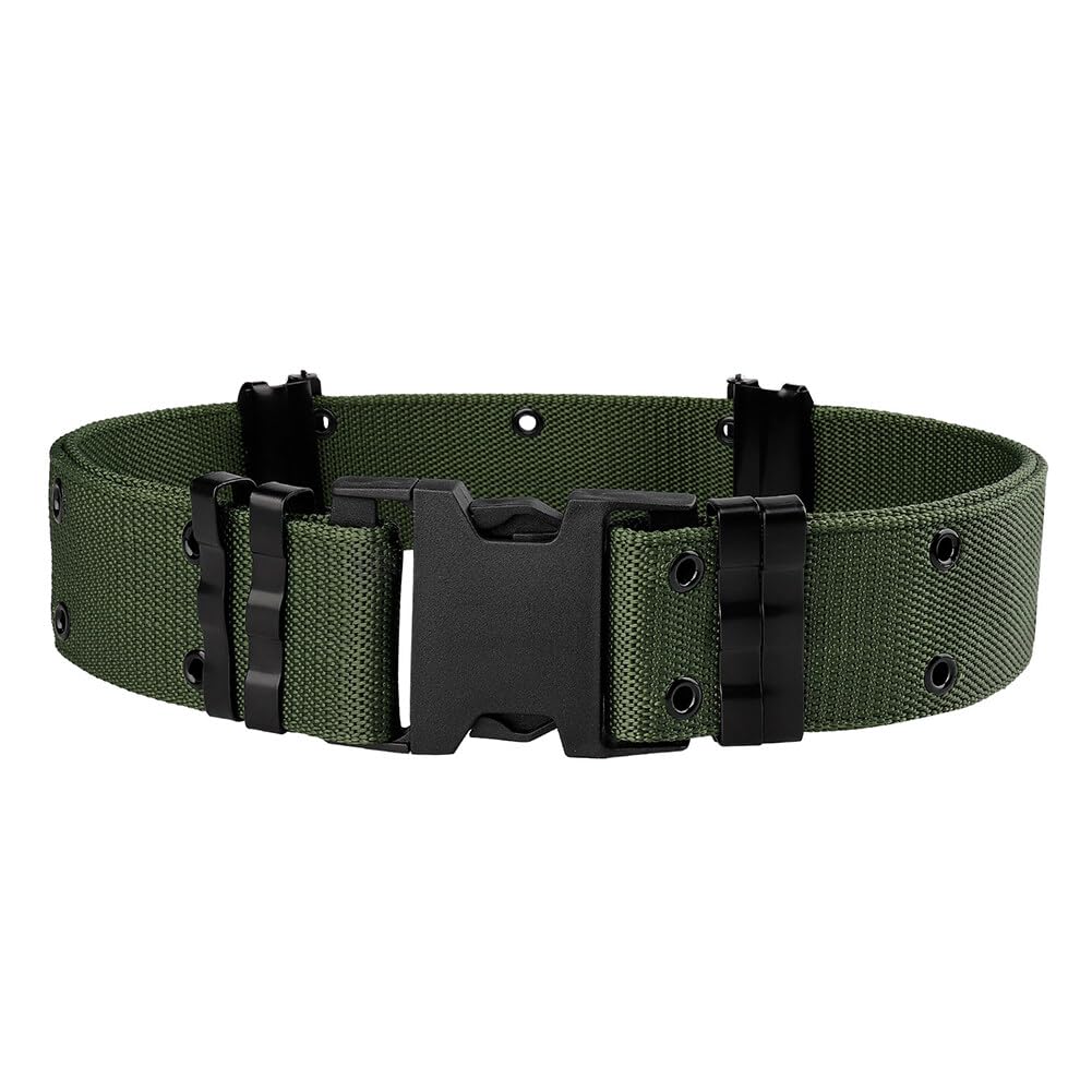 Tactical Belt for Men - Military Grade Nylon Canvas Waist Belt with Quick Release Plastic Buckle - Perfect for Outdoor, Hiking, Camping & Tactical Use