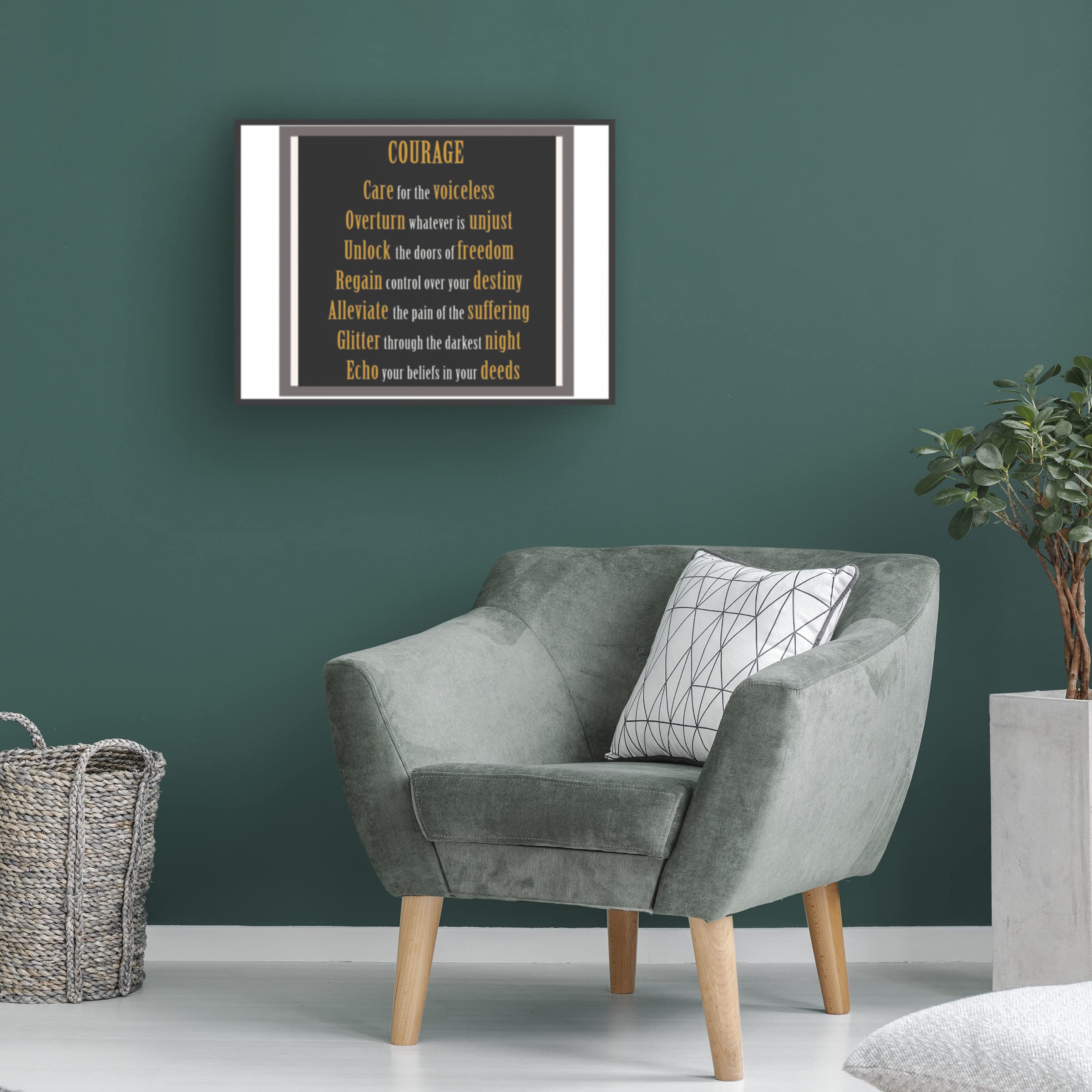 Courage Word Art Canvas Print by Richard Homawoo - Inspirational Wall Decor for Home, Office & Gifts | Trademark Fine Art Collection