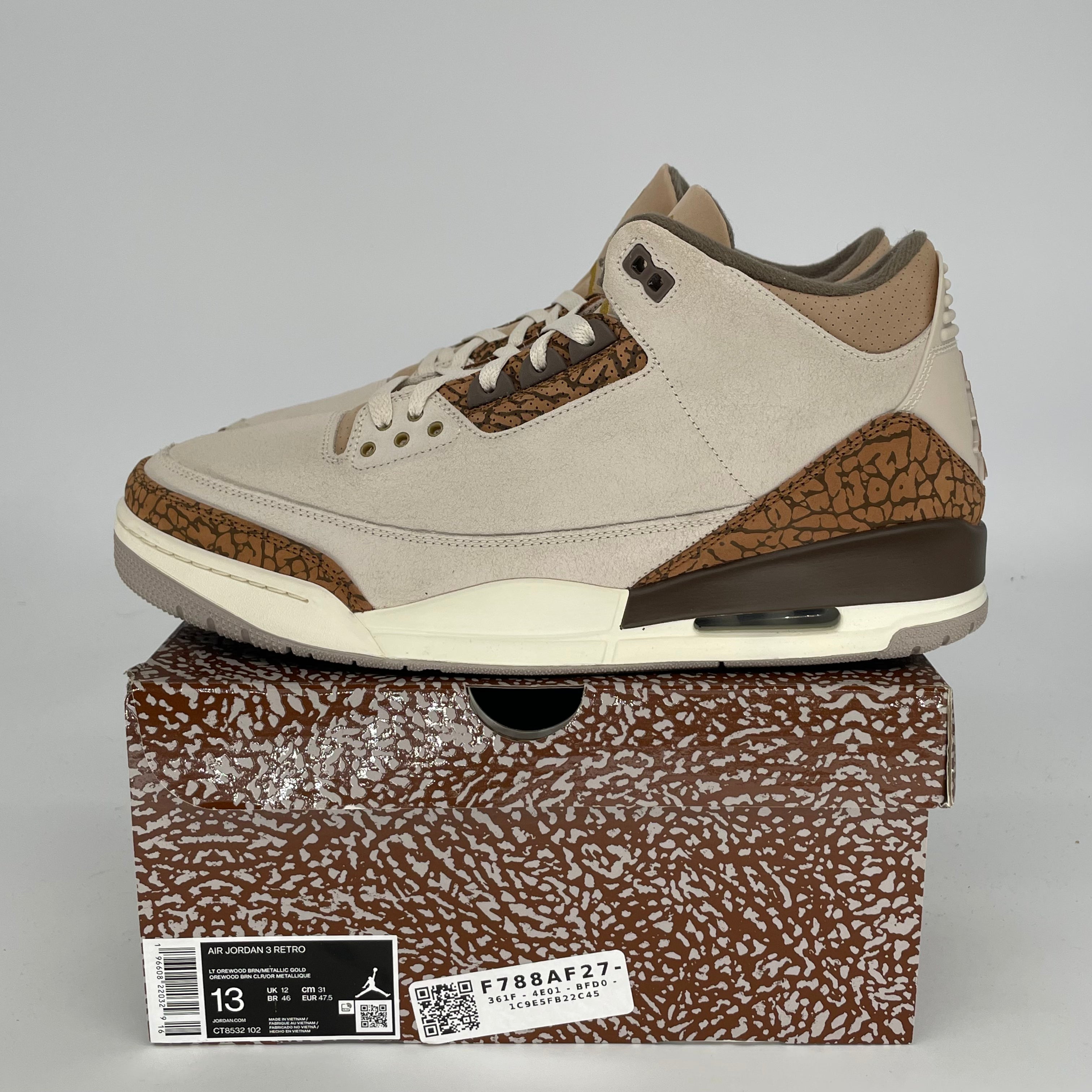 AIR JORDAN 3 PALOMINO Men's Basketball Shoes Size 13 - Retro Style Sneakers CT8532-102 | Perfect for Streetwear, Casual Outfits & Basketball Games