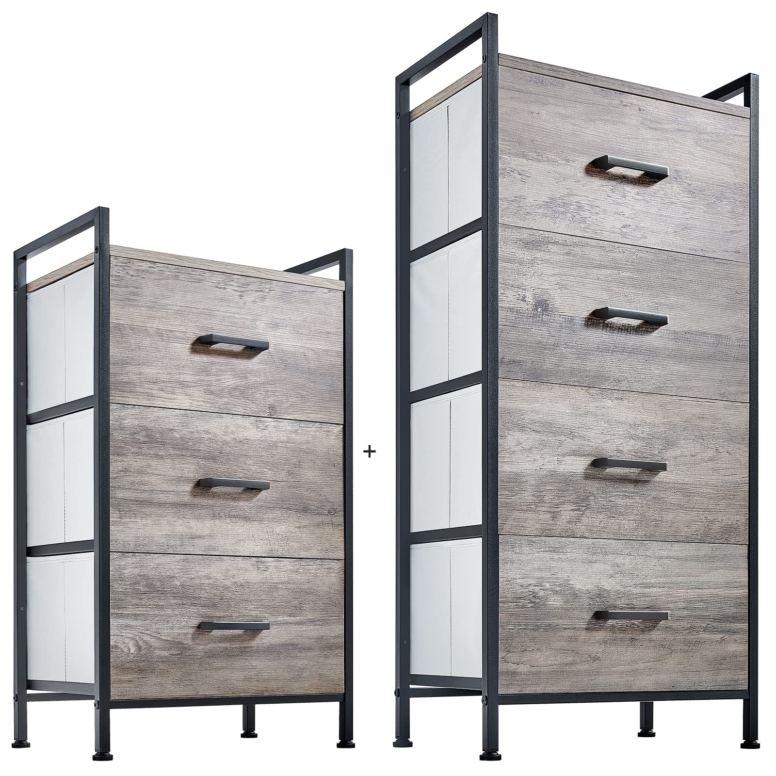 LINSY HOME 5-Drawer Tall Dresser with Solid Wood Top - Rustic Storage Chest for Bedroom, Closet, Living Room & Nursery - Perfect for Organizing Clothes, Toys & Home Decor