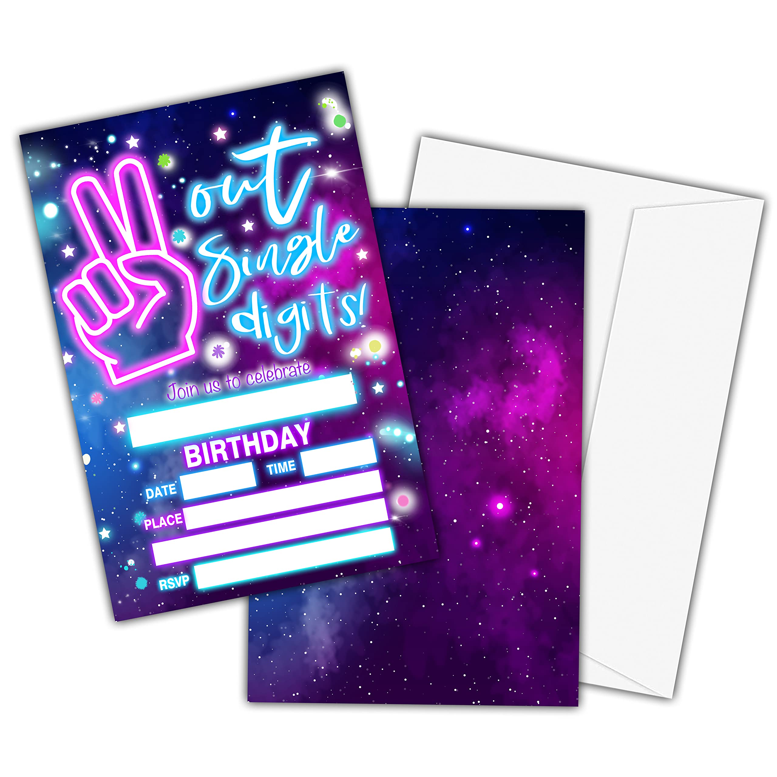 10th Birthday Party Invitation Cards for Kids - 20 Premium Invites with Envelopes for Girls & Boys | Single Digits Celebration, Teen Party Supplies | Perfect for Birthday Celebrations, Milestone Parties & Special Events (D009)