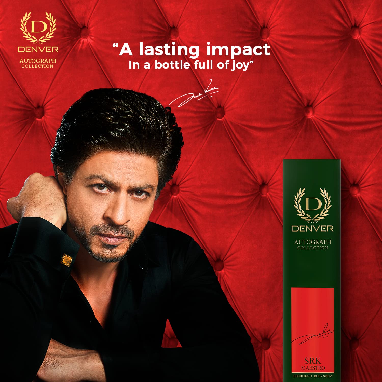 DENVER SRK Maestro Autograph Collection Deodorant Spray for Men - 140ml Long Lasting Luxury Body Spray | Fresh Scent, 48-Hour Protection | Perfect for Gym, Office & Daily Use