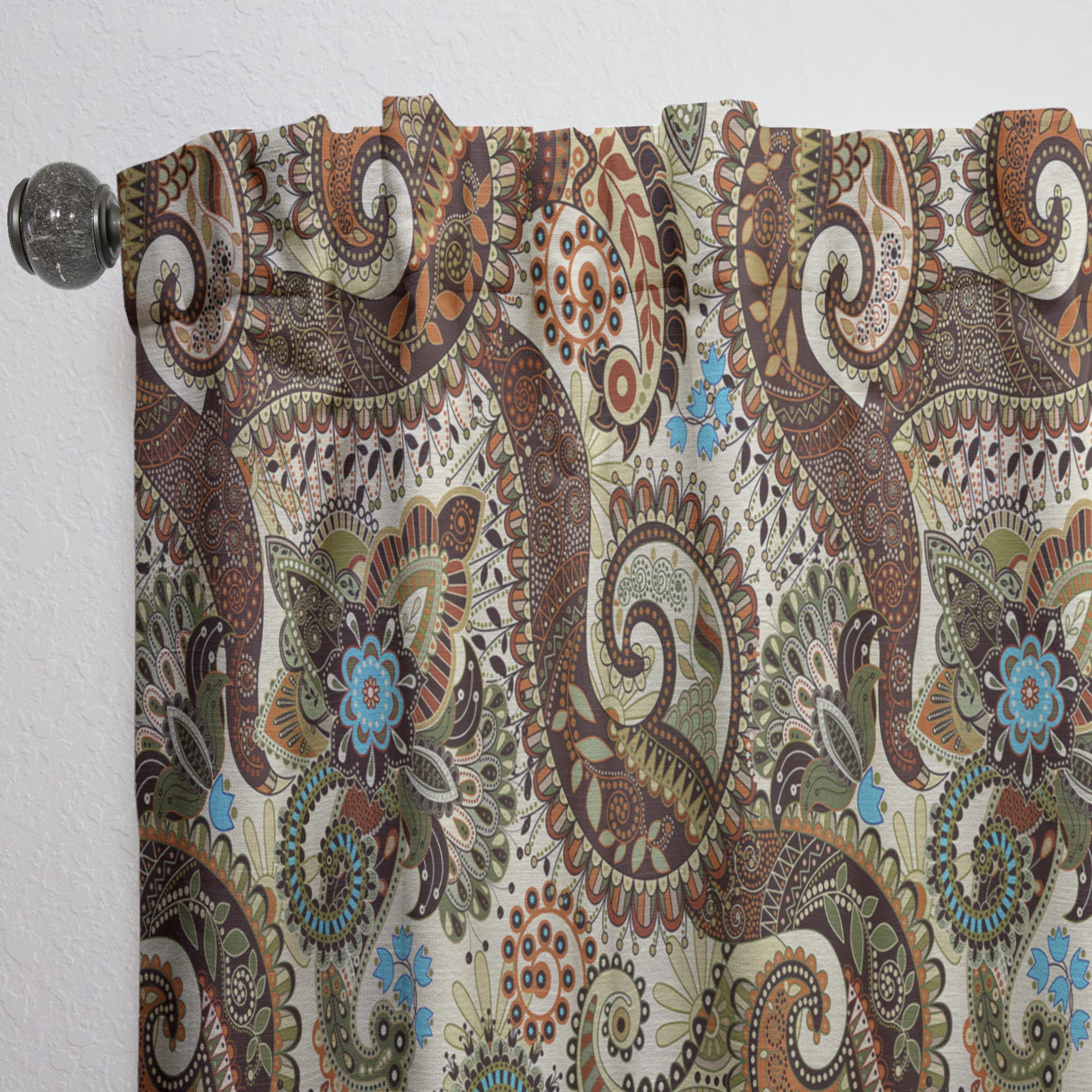 DesignQ Paisley Fantasy Pattern Thermal Insulated Curtains - Single Panel 52x108 Inches - Elegant Bedroom & Living Room Drapes for Home Decor, Blackout Window Treatments