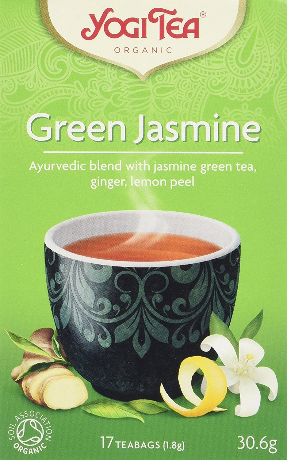 Organic YOGI TEA Green Jasmine Tea Bags - 17 Count | Premium Herbal Tea for Relaxation & Wellness | Perfect for Morning Boost & Evening Relaxation
