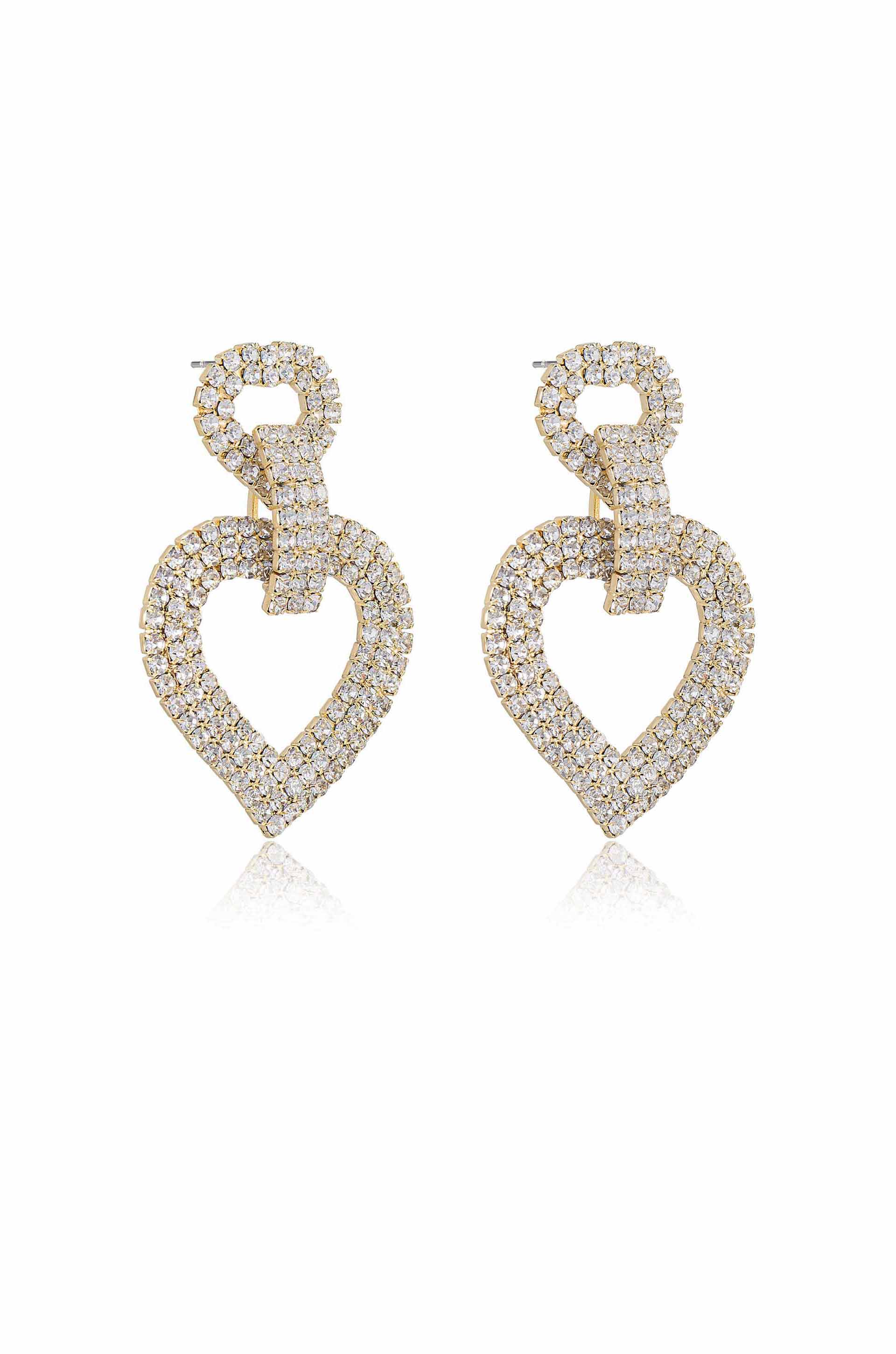 Dove Drop Heart Crystal Earrings for Women - Elegant Cubic Zirconia Dangle Earrings - Perfect for Valentine's Day, Anniversary, Wedding & Special Occasions