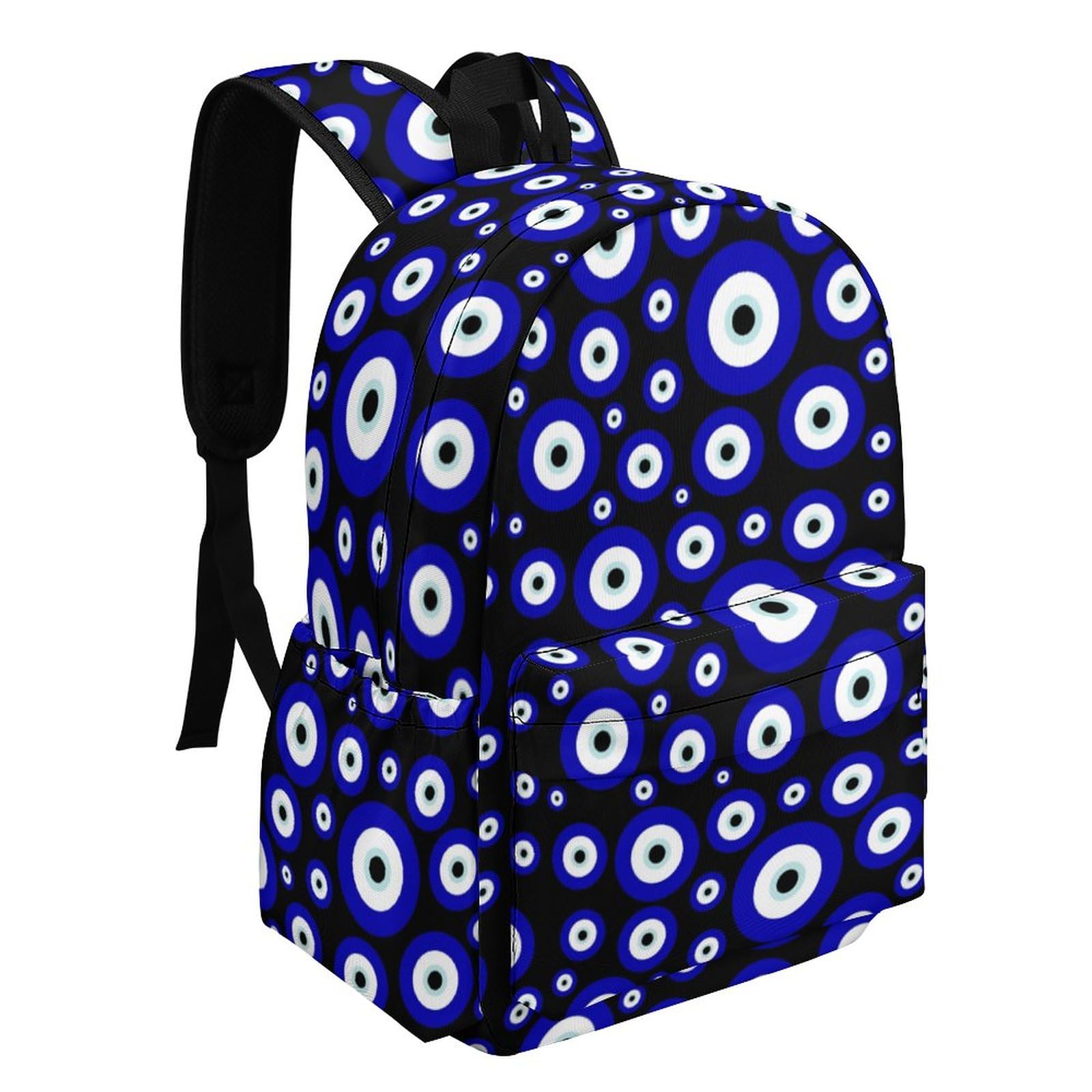 Menriaov Blue Evil Eye Backpack - Waterproof Laptop Backpack for Women & Men, 15.6 Inch Daypack for School, College, Work, Travel & Outdoor Activities - Durable Bookbag with Tablet Pocket