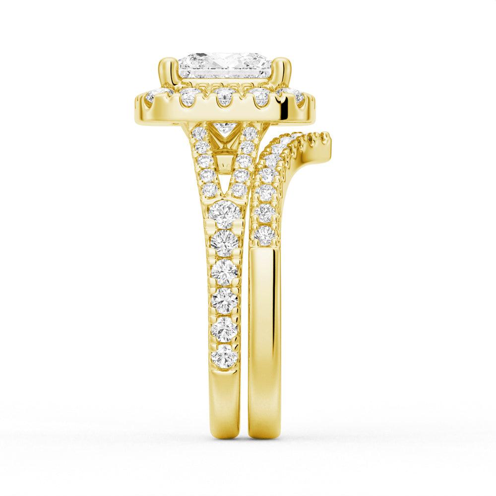 Princess Cut Split Shank Moissanite Halo Engagement Ring - 1.5ct Diamond Alternative Wedding Ring for Women, Proposal Gift, Anniversary Jewelry (Perfect for Bridal, Valentine's Day & Special Occasions)