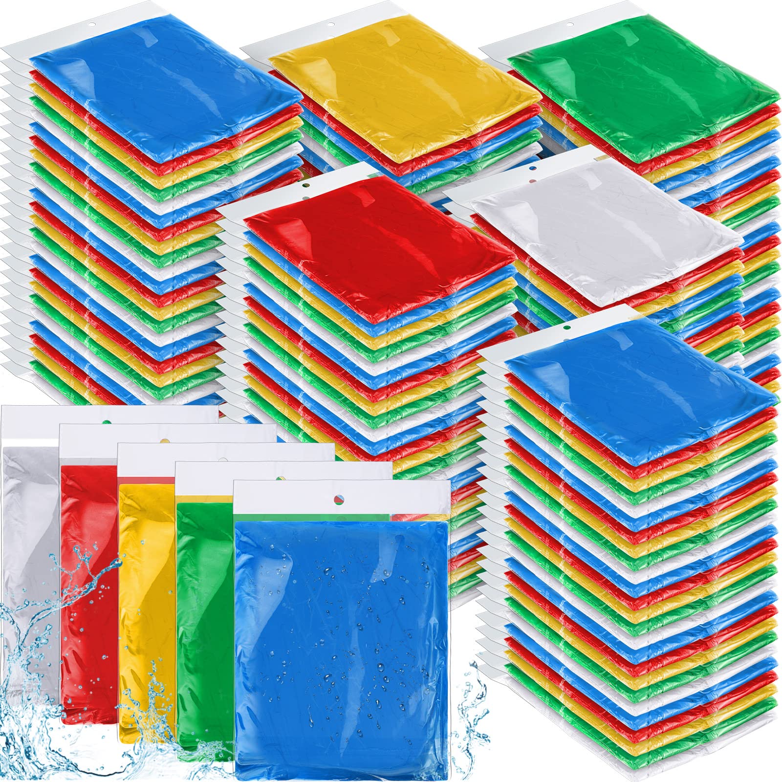 Hercicy 300 Pcs Disposable Rain Ponchos for Adults - Waterproof Emergency Raincoat with Hood - Bulk Pack for Outdoor Events, Camping & Hiking
