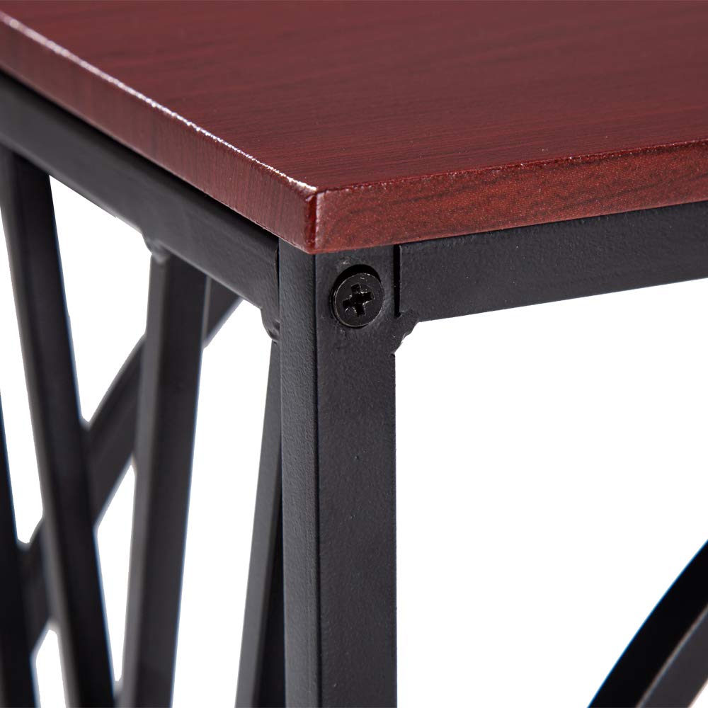 Modern C-Shaped Side End Table with Sturdy Metal Frame - Small Accent Table for Living Room, Bedroom, Study - Perfect for Holding Lamps, Books & Decor