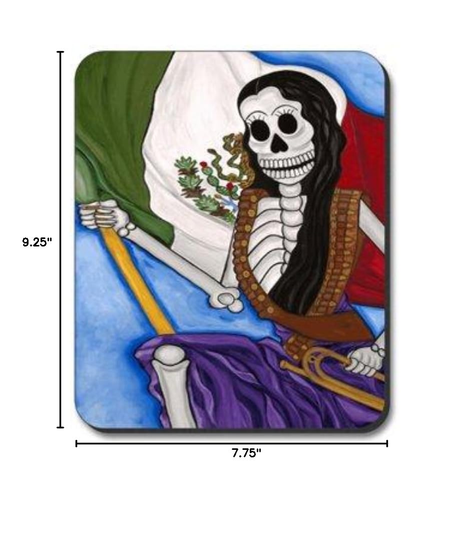 Patria O Muerte Day of The Dead Art Plates Mouse Pad - Colorful Mexican Folk Art Design for Computer & Office Use