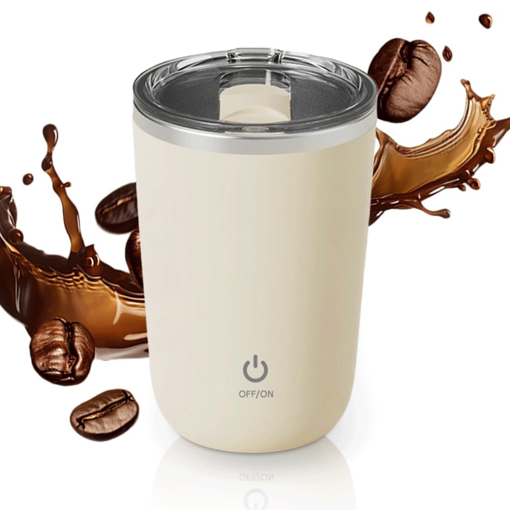 **2025 New Automatic Magnetic Stirring Coffee Mug - 350ml Self Stirring Stainless Steel Travel Mug with Lid - Electric Magnetic Stirrer for Coffee, Tea, Milk - Perfect for Office, Home & Travel (Pink)**