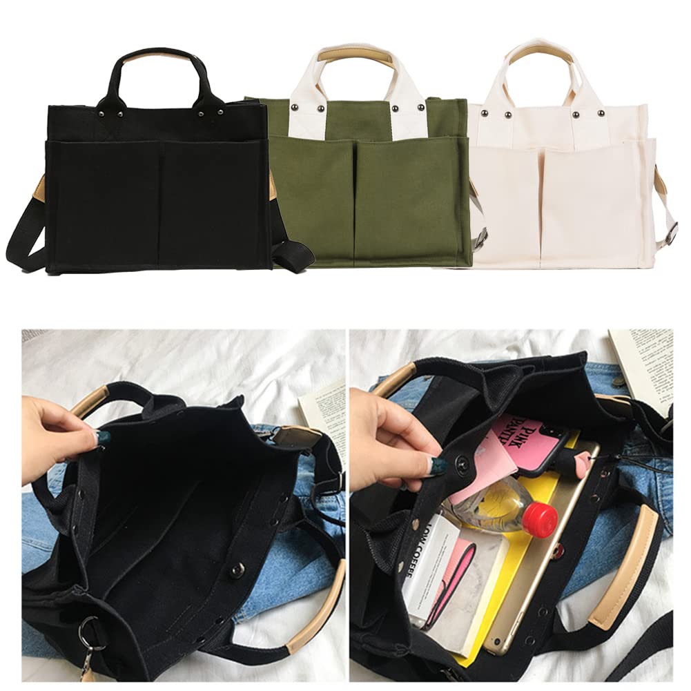 Valleycomfy Large Canvas Tote Bag for Women - Stylish Shoulder Hobo Handbag with Multiple Pockets, Perfect for Work, Shopping & Travel | Casual Purse Satchel for Everyday Use