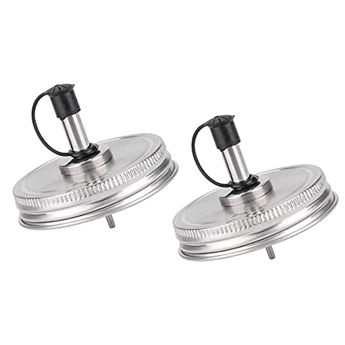 Hausdec 2-Pack Regular Mouth Mason Jar Pour Spout Lids with Airtight Caps - Perfect for Olive Oil Dispenser, Cocktail Mixing & Salad Dressing Shaker - Ideal for Home Bar, Kitchen & DIY Projects
