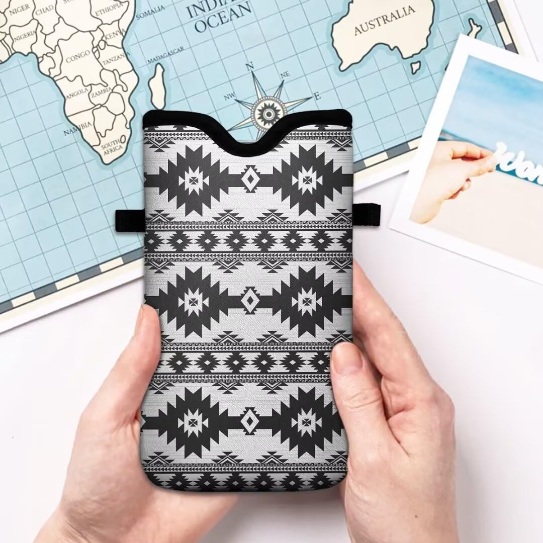 Neoprene Crossbody Phone Pouch with Lanyard - Compatible with iPhone 16/15/14/13/12 & Samsung S24/S23+/A35 - Bohemian Style Phone Sleeve Case for Women & Men - Perfect for Travel, Shopping & Outdoor Activities