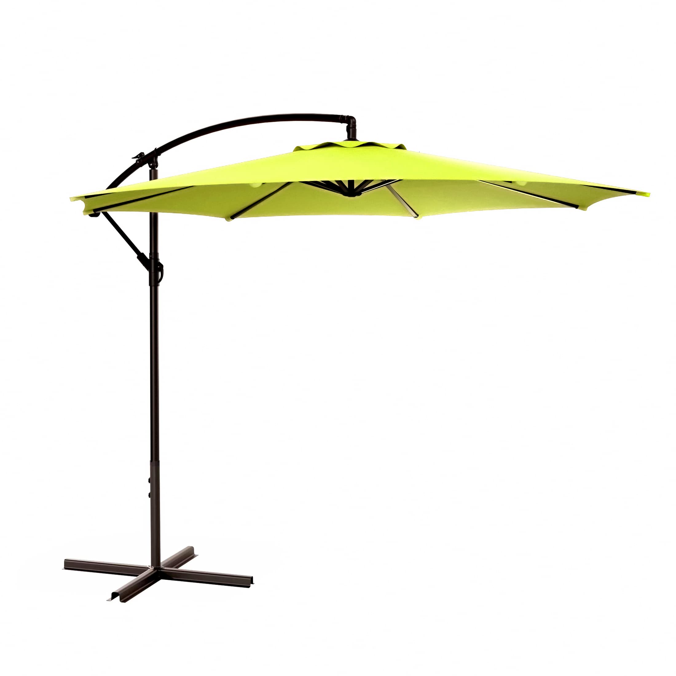 WO Home Furniture 10ft Outdoor Patio Cantilever Umbrella with Stand - 2 Piece Hanging Shade Kit for Backyard, Poolside, and Garden Relaxation