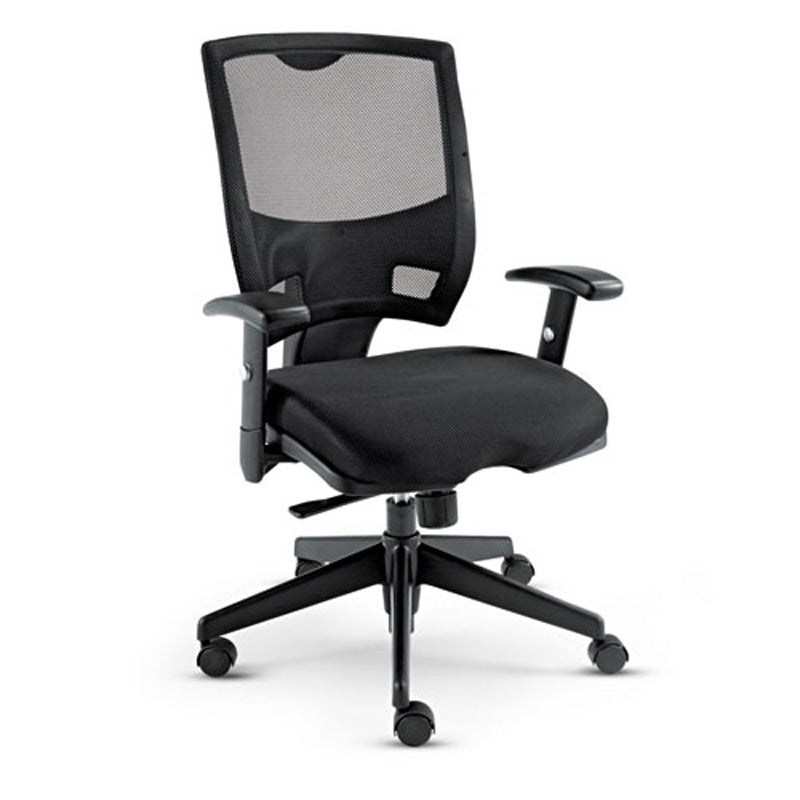 Epoch Fabric Mesh Multifunction Office Chair with Lumbar Support - Ergonomic Computer Desk Chair for Home & Office, Black w/Black - Perfect for Long Work Hours, Gaming & Study Sessions