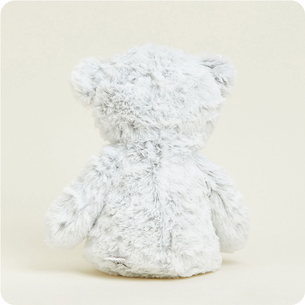 Gray Marshmallow Bear Warmies - Microwaveable Plush Heating Pad for Kids & Adults - Perfect for Stress Relief, Anxiety, and Muscle Pain - Cozy Gift for Christmas, Birthday, and Relaxation at Home or Office