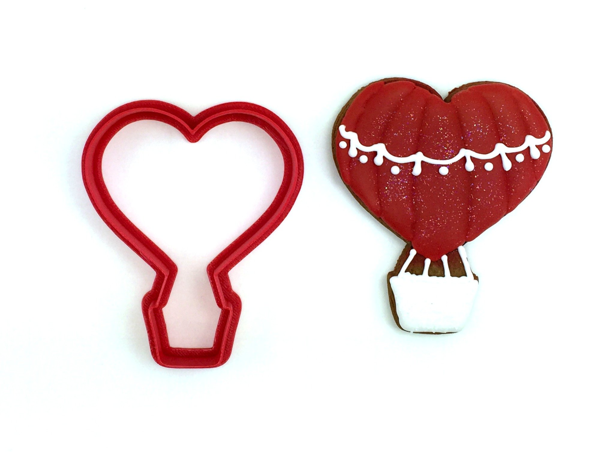 Heart-Shaped Hot Air Balloon Cookie Cutter Set - Stainless Steel Baking Tools for Valentine's Day, Wedding, Birthday Party Decorations & DIY Cookies