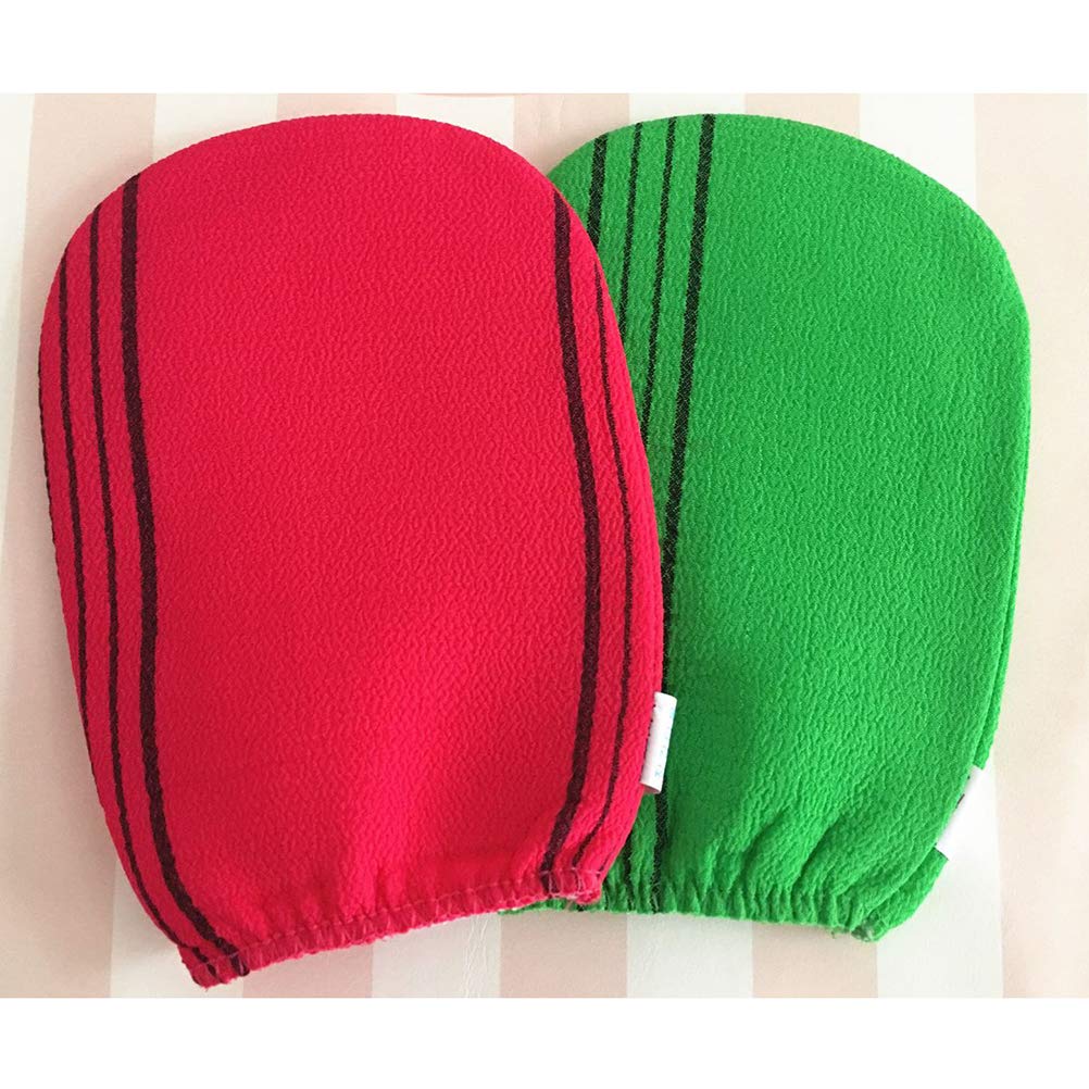 Lurrose Exfoliating Gloves for Body Scrub - 3 Pack Dual-Sided Bath & Shower Exfoliator Mitts - Deep Cleansing Spa Gloves for Adults & Kids - Perfect for Dry Brushing, Dead Skin Removal & Smooth Skin Care