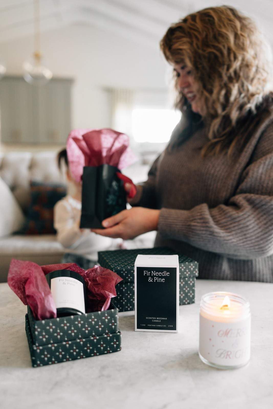 Fontana Candle Co - Fir Needle & Pine Scented Candle | Natural Beeswax & Coconut Oil Blend | Essential Oil Infused | Wood Wick for Crackling Ambience | Long-Lasting Clean Burn | Non-Toxic & Eco-Friendly | Perfect for Relaxation, Meditation & Home Decor
