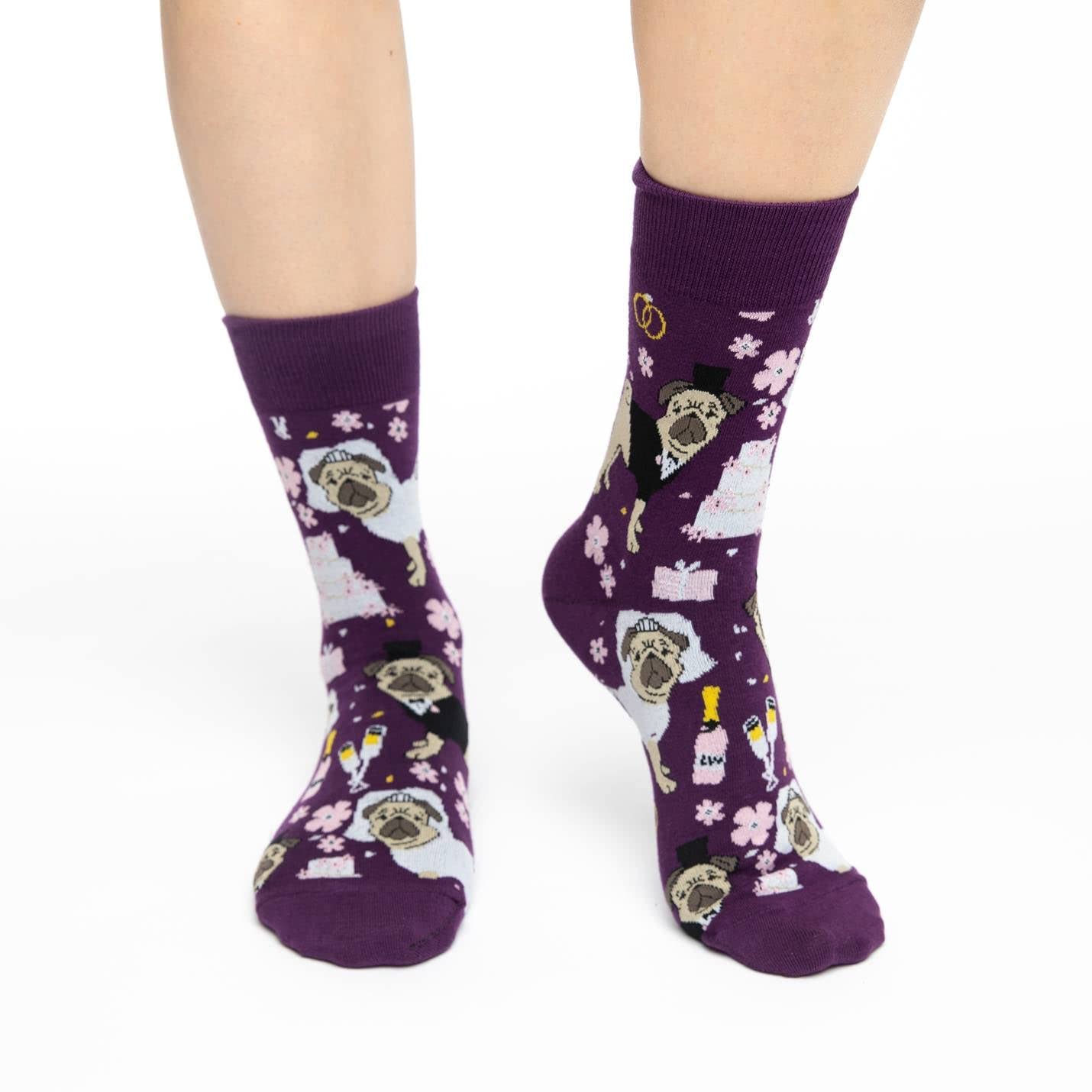 Good Luck Sock Women's Dog Pattern Crew Socks - Fun & Comfortable Casual Socks for Dog Lovers - Perfect for Everyday Wear, Gifts & Dog-Themed Outfits