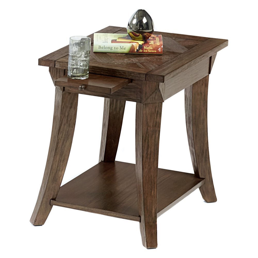 Progressive Appeal I Chairside End Table - Brown Wooden Side Table for Living Room, Bedroom & Office - Perfect for Coffee, Books & Decor
