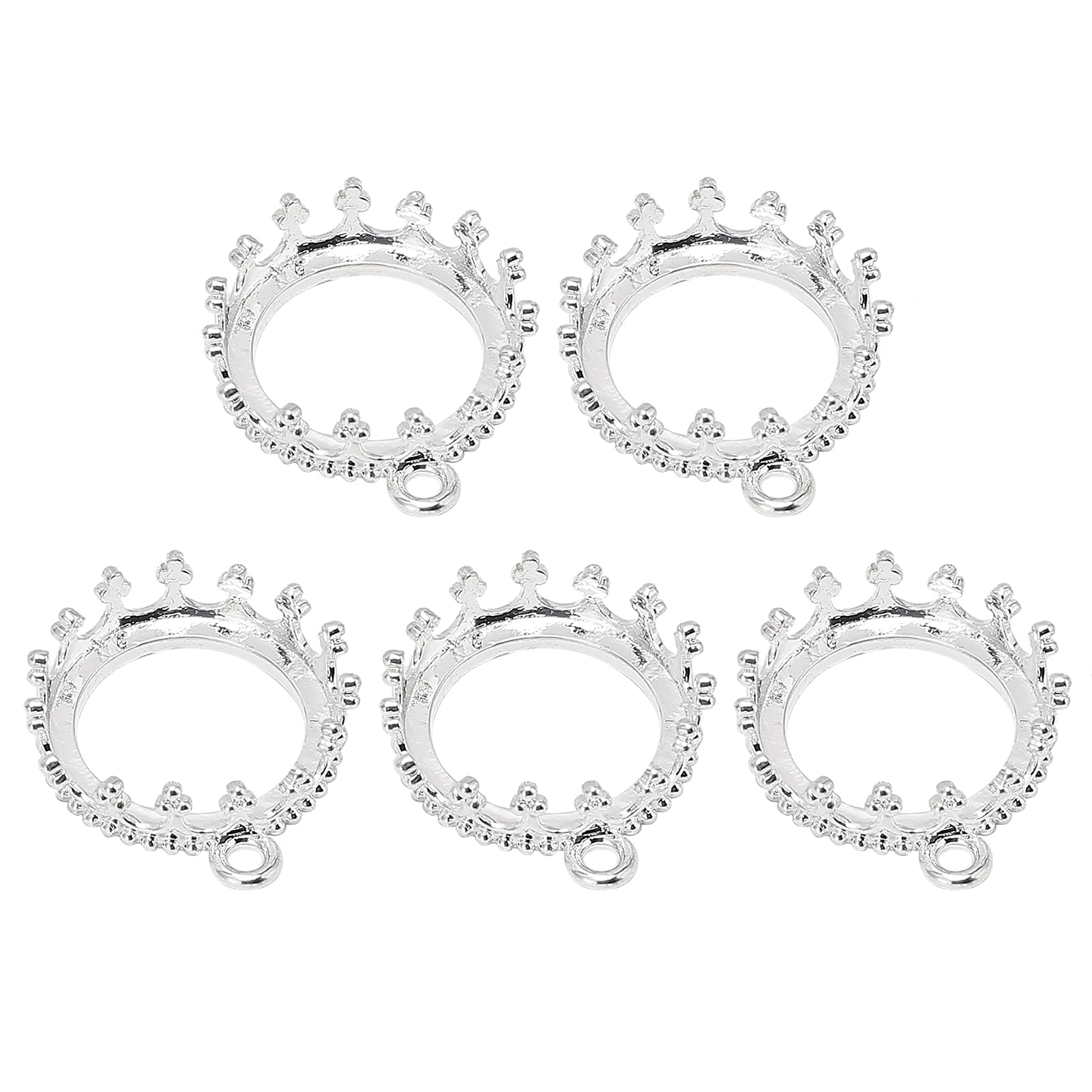 Vintage Alloy Hollow Pendant - 5Pcs Round Open Bezel DIY Jewelry Making Supplies for Resin Art, Necklace & Craft Projects - Perfect for Handmade Earrings, Charms and Pendants