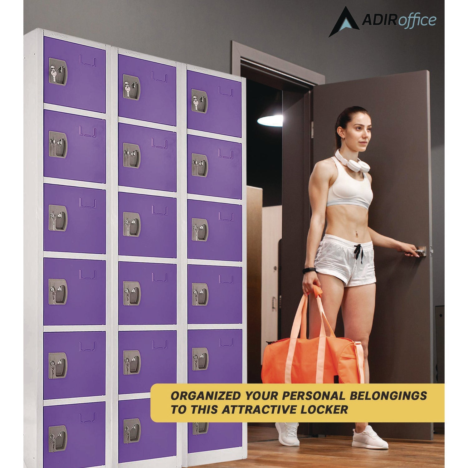 AdirOffice 6-Compartment Steel Storage Locker - 12
