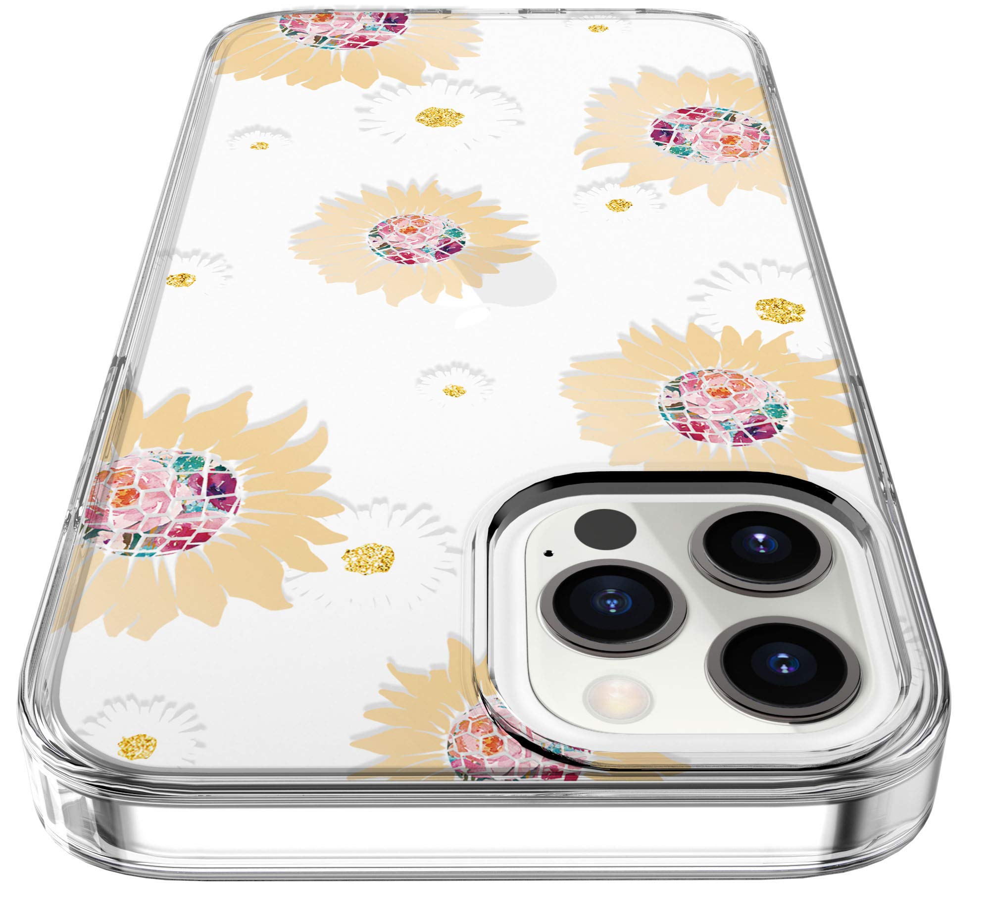BAISRKE iPhone 12 Case & iPhone 12 Pro Case - 6.1 Inch Shockproof Floral Hard Back Cover with Daisy Pattern for Women (Compatible with 2020 Models) | Perfect Gift for Girls, Daily Protection & Stylish Accessory