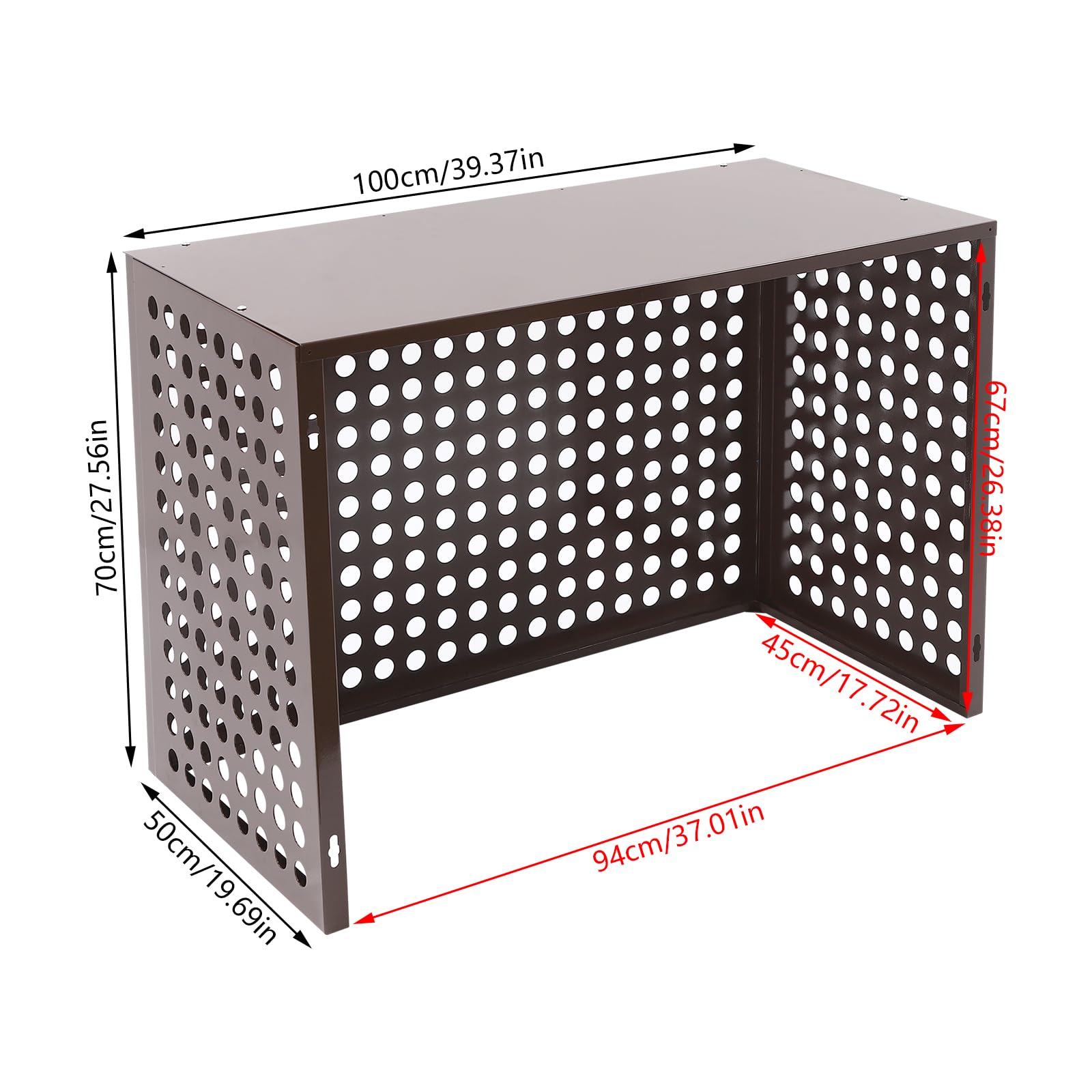 Outdoor Air Conditioner Privacy Fence Cover - Durable AC Unit Screen Panel (40x20x28in, Coffee) for Backyard, Patio & Home Exterior Protection