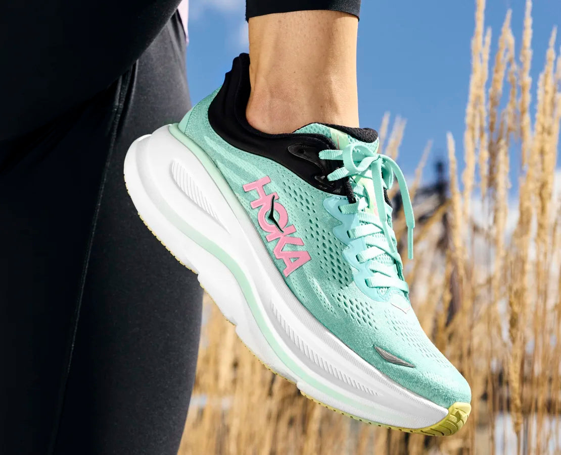 HOKA Women's Bondi 9 Running Shoes - Blue Spark/Mint Fluorite - Lightweight Cushioned Sneakers for Jogging, Walking & Everyday Comfort
