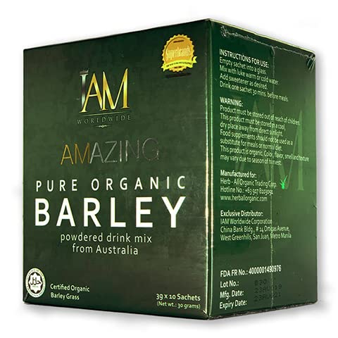 6 Boxes IAM Amazing Pure Organic Barley Drink Mix from Australia - Healthy Superfood Powder for Detox, Energy & Weight Loss - Perfect for Smoothies, Baking & Daily Wellness Routine