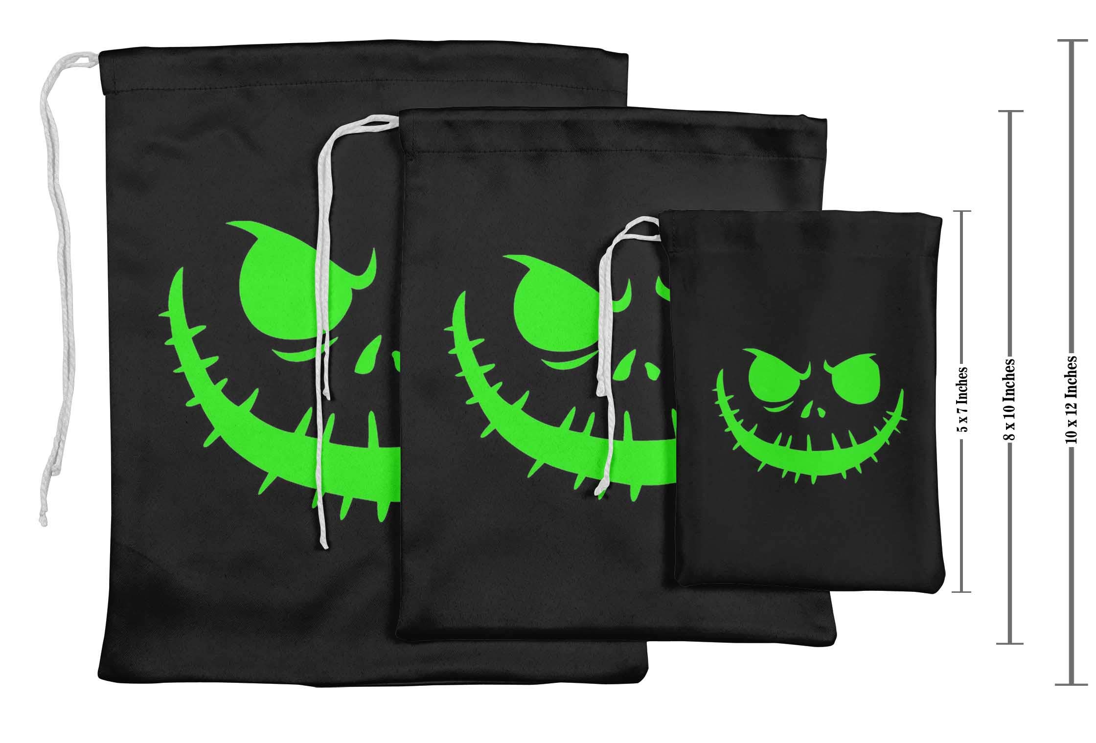 15 Pack Black Carved Angry Face Halloween Party Favor Bags - Spooky Trick or Treat Gift Pouches for Halloween Decorations, Party Supplies & Favor Bags