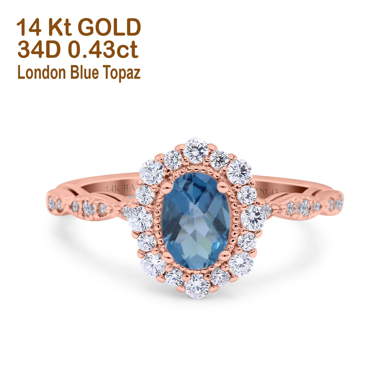 14K Gold 1.19ct Vintage Art Deco Halo Oval 7mmx5mm G SI Diamond Engagement Wedding Ring for Women - Perfect for Proposals, Anniversaries & Bridal Jewelry
