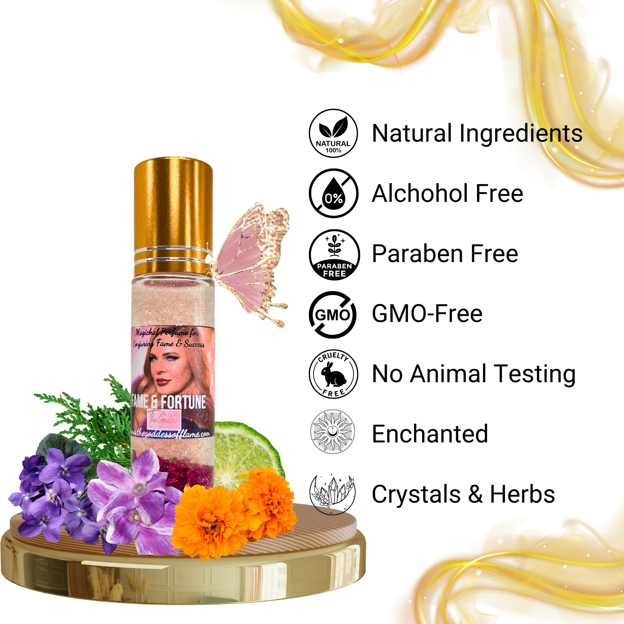 Fame & Fortune Roll On Pheromone Perfume Oil for Women - Essential Oil Infused for Abundance, Success & Rituals | TSA Ready for Travel | Perfect for Wiccan, Hoodoo, Pagan & Magick Practices | Use for Daily Confidence Boost, Spiritual Work & Special Occasions