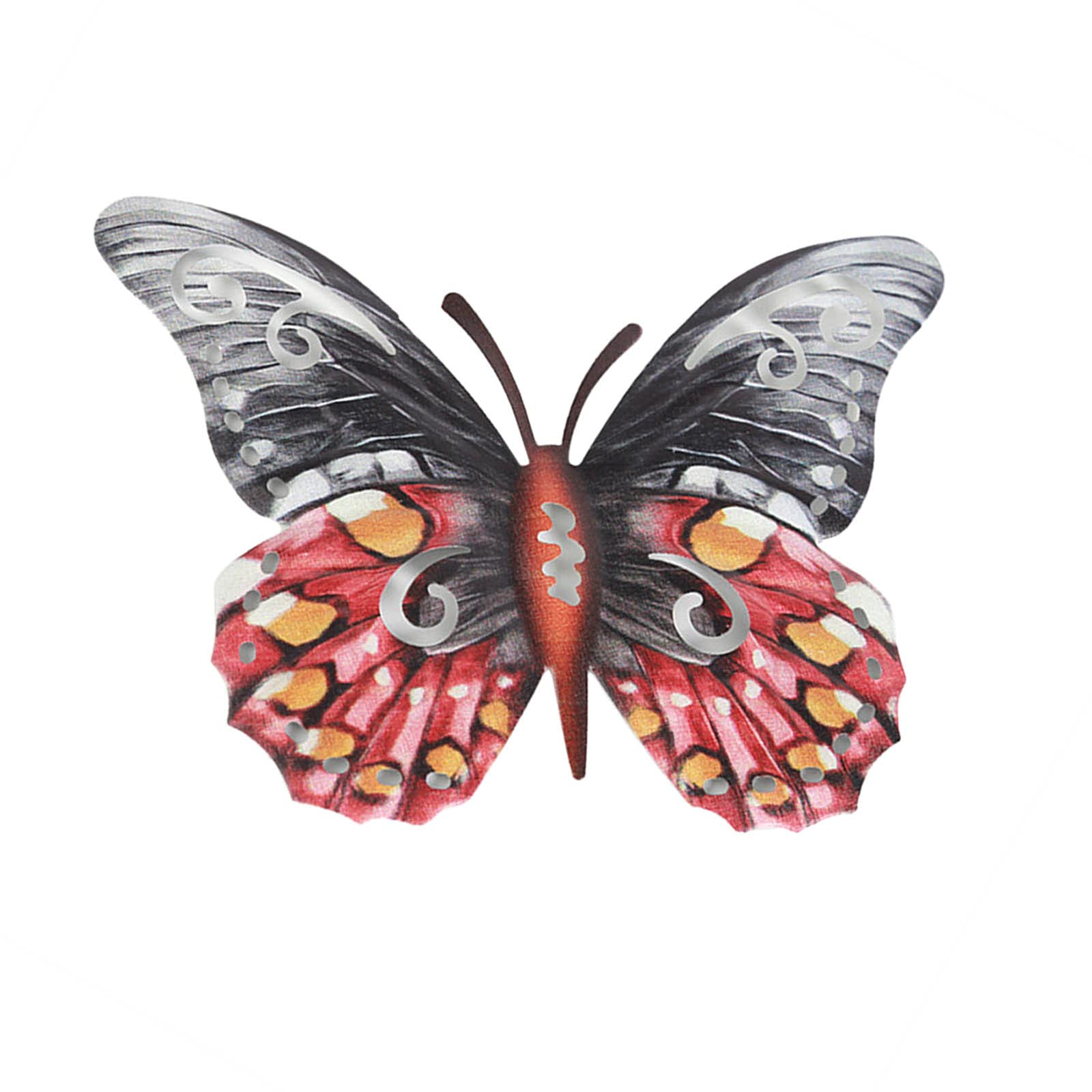 Vibrant Red Butterfly Wall Art Decor - Metal Hanging Sculptures for Indoor & Outdoor Spaces | Perfect for Bedroom, Office, Garden & Patio Decor | Colorful 3D Wall Pendants to Enhance Home & Landscape Aesthetics