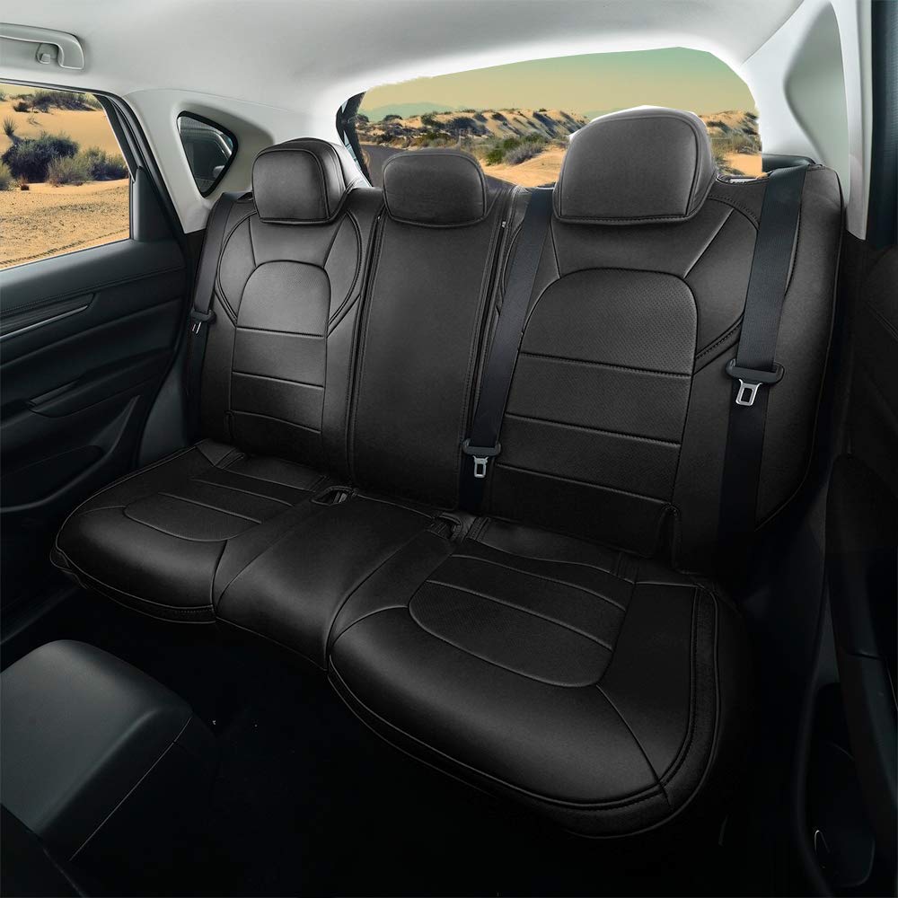 Premium Leatherette Car Seat Covers Full Set - Waterproof 4 Seat Covers, 4 Back Covers & 5 Headrest Covers for Mazda CX-5 (2017-2021 Models) | Perfect for Family Road Trips, Daily Commuting & Car Interior Protection