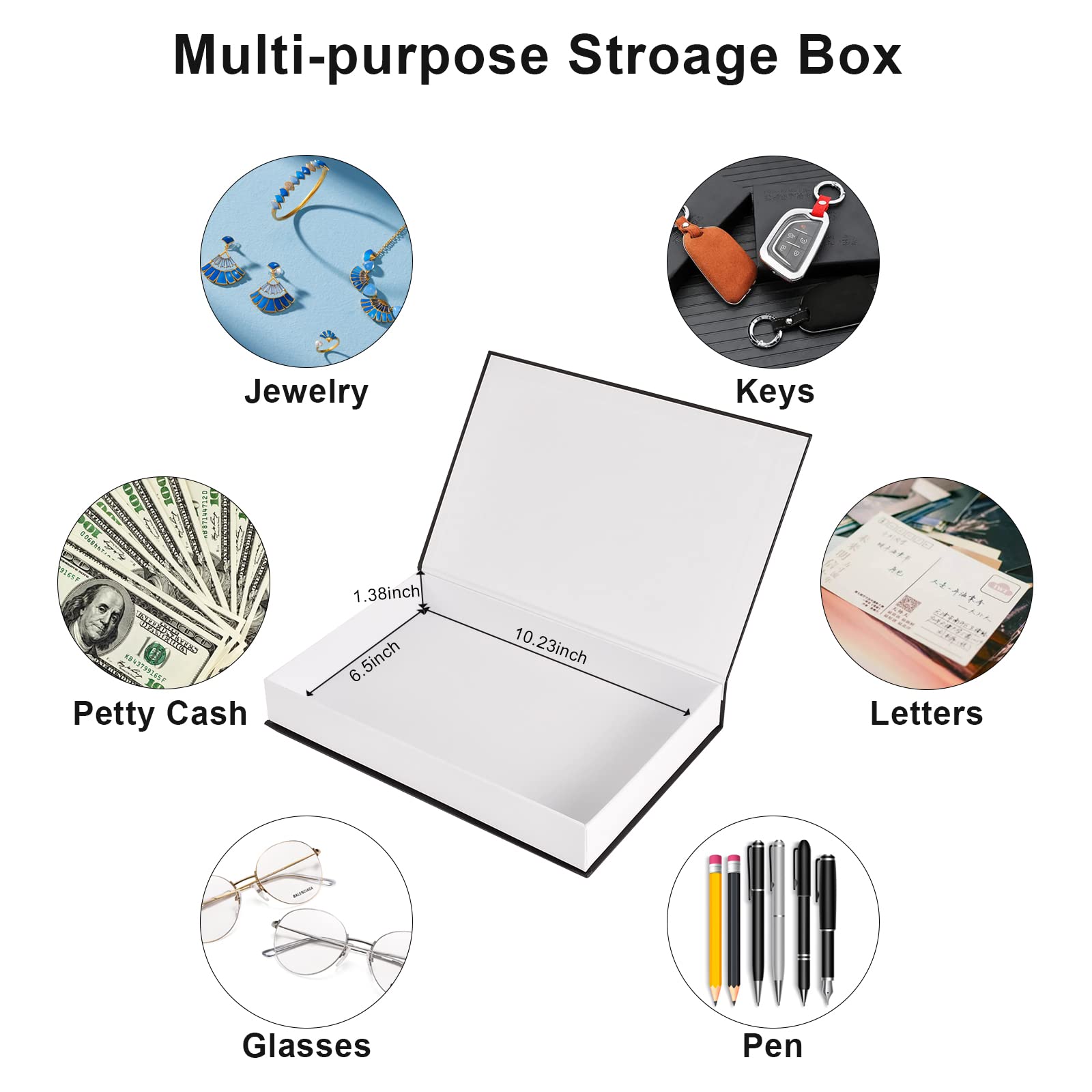Decorative Books Boxes Set of 3 - Faux Books for Home Decor, Coffee Table & Bookshelf Decoration - Fake Book Storage Boxes with Stickers - Perfect for Living Room, Office & Gift Giving