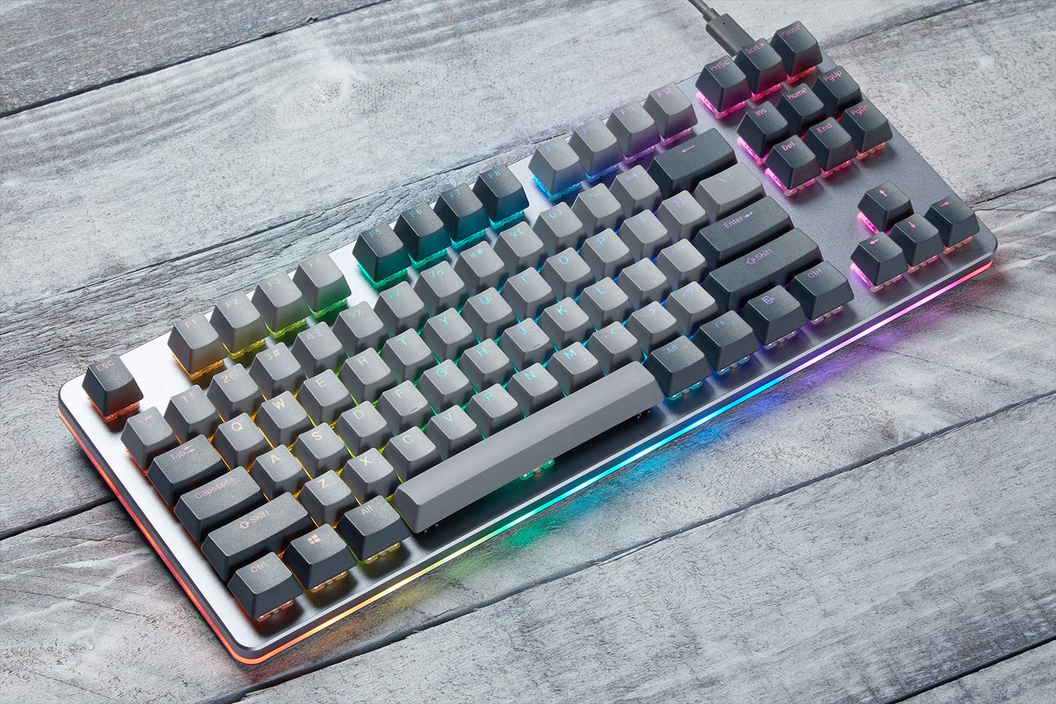 Drop CTRL Tenkeyless TKL 87-Key Mechanical Gaming Keyboard - Hot-Swappable Switches, RGB Backlit, Programmable Macros, USB-C, Doubleshot PBT Keycaps, Aluminum Frame (Kaihua Speed Silver) - Perfect for Esports, Coding & Office Work