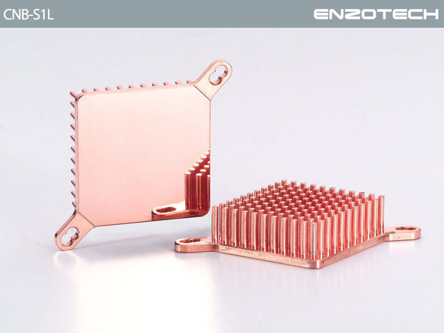 Enzotech Low Profile One Piece Forged Copper Northbridge Heatsink CNB-S1L - Premium Cooling Solution for PC Motherboards & Gaming Rigs