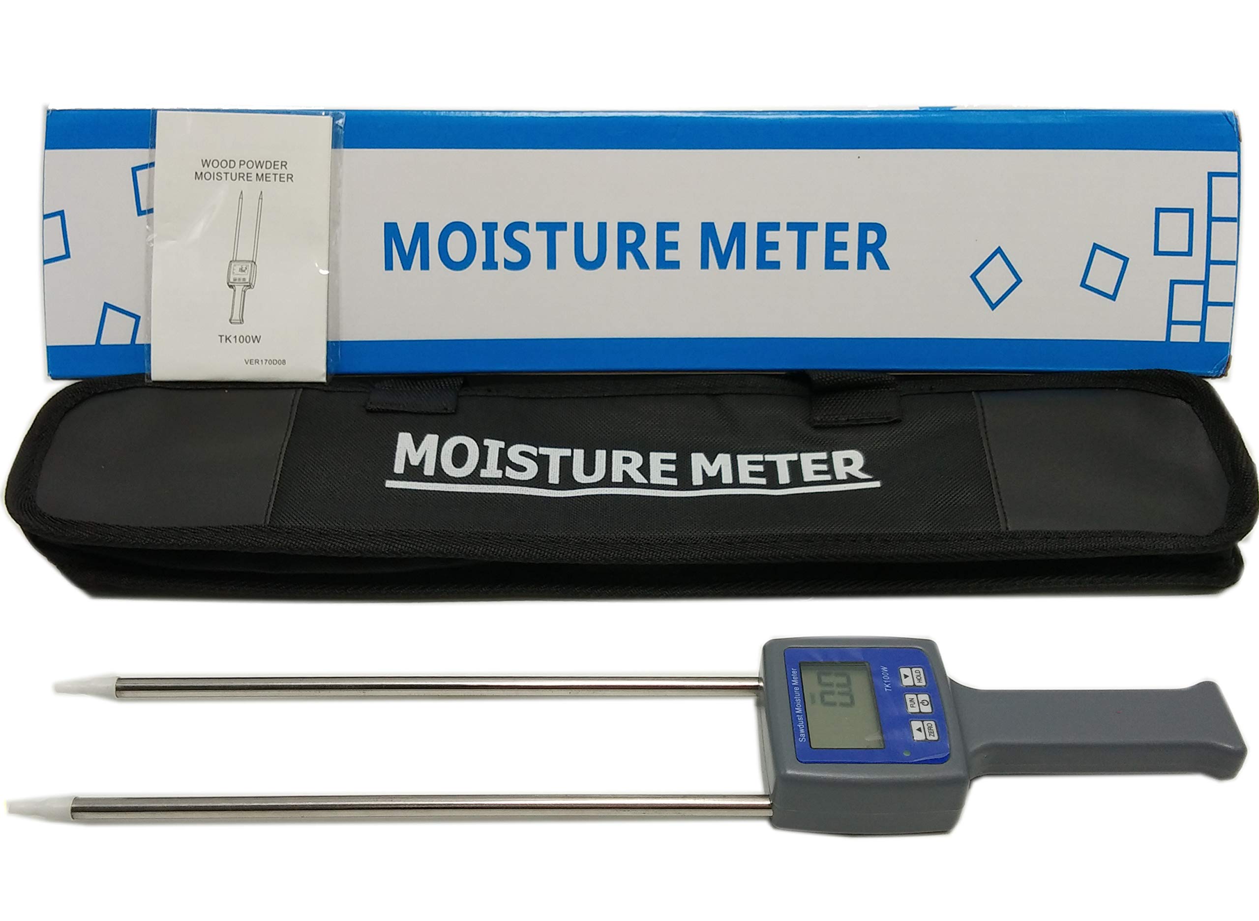 TK100W Digital Moisture Meter - 0-84% Range LCD Display for Wood Sawdust, Bamboo Powder & Hay Bale - Perfect for Lumber, Agriculture & DIY Woodworking Projects