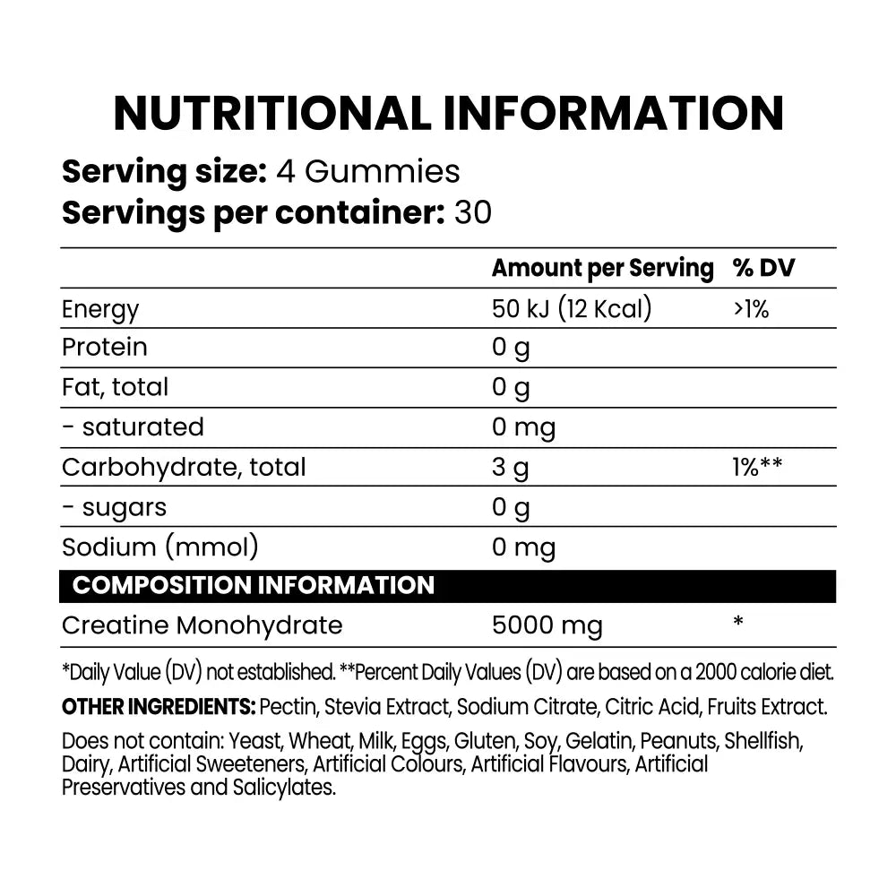 Chaos Crew Creatine Gummies - 120 Count | Muscle Recovery & Strength Booster | Pre-Workout & Post-Workout Supplement for Athletes & Fitness Enthusiasts