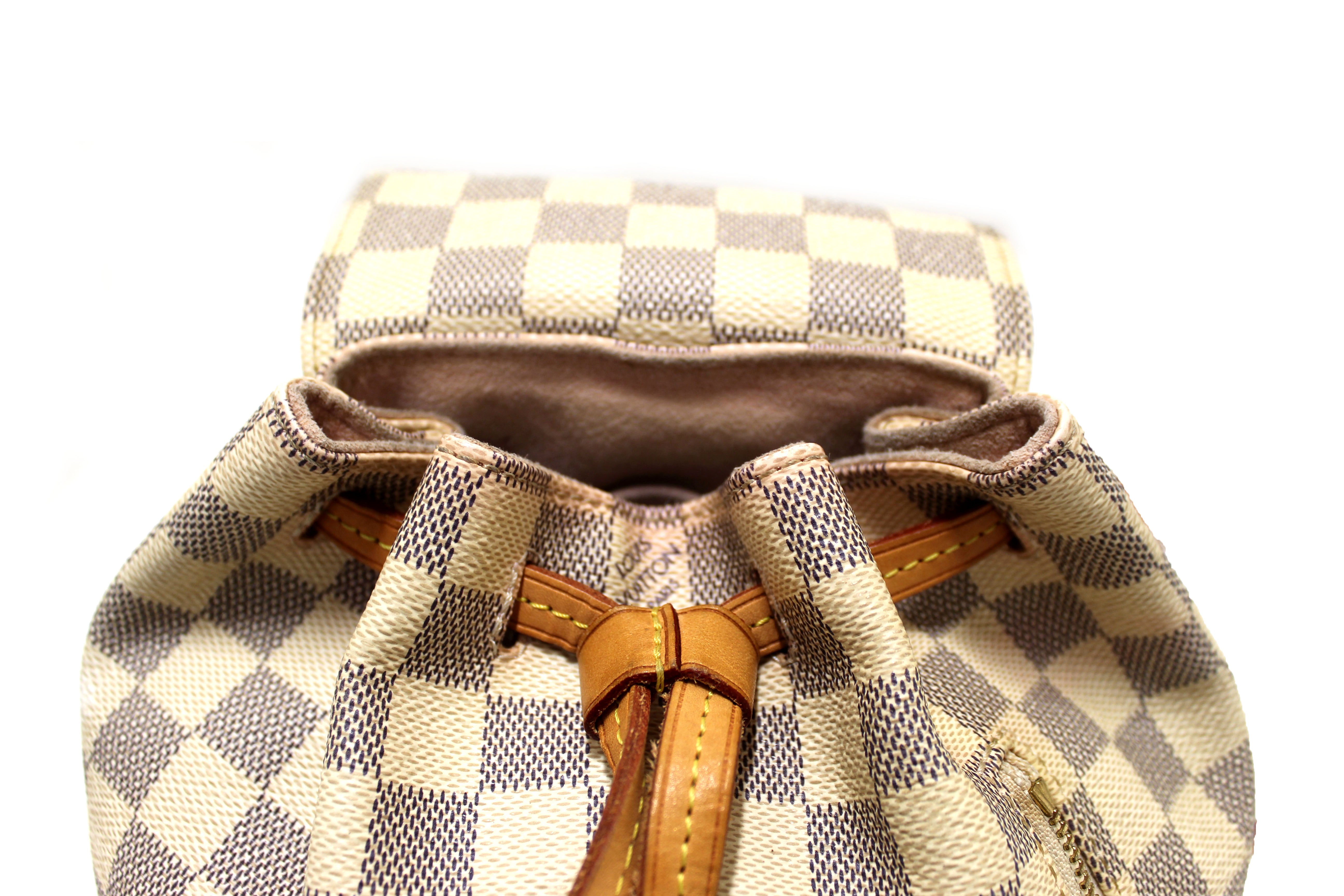 Authentic Louis Vuitton Damier Azur Canvas Sperone BB Backpack for Women - Luxury Designer Handbag for Travel, Work & Everyday Use