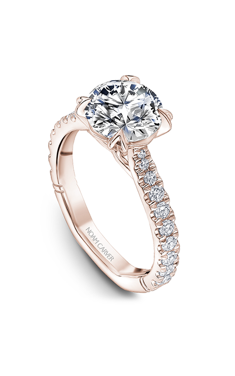 Noam Carver Atelier A009 01RA Diamond Engagement Ring - Elegant Solitaire Ring for Women, Perfect Proposal & Wedding Jewelry Gift