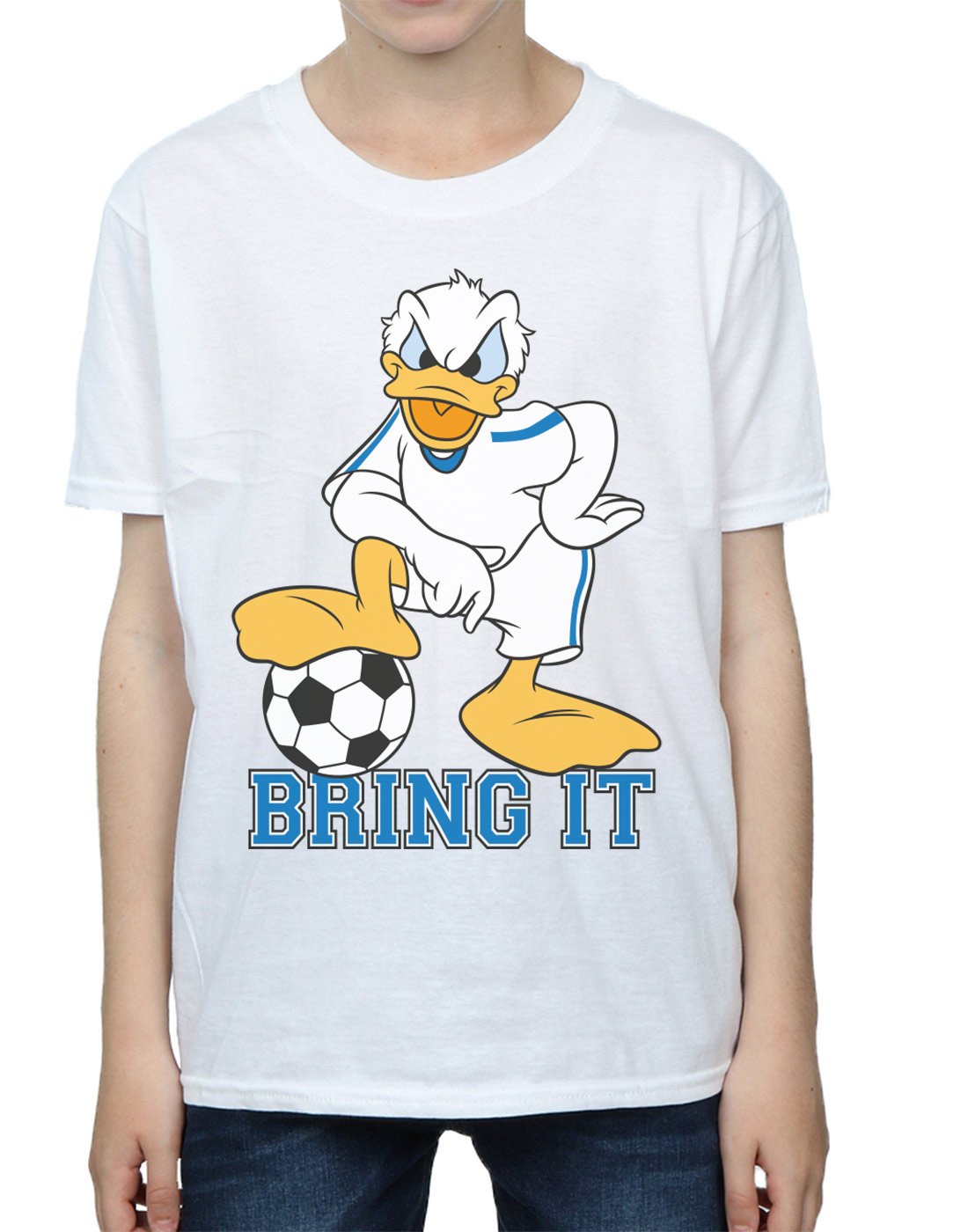 Disney Donald Duck Boys' T-Shirt - White Cotton Short Sleeve Tee for Kids Ages 9-11 | Casual Wear, Birthday Gift, Disney Fan Outfit