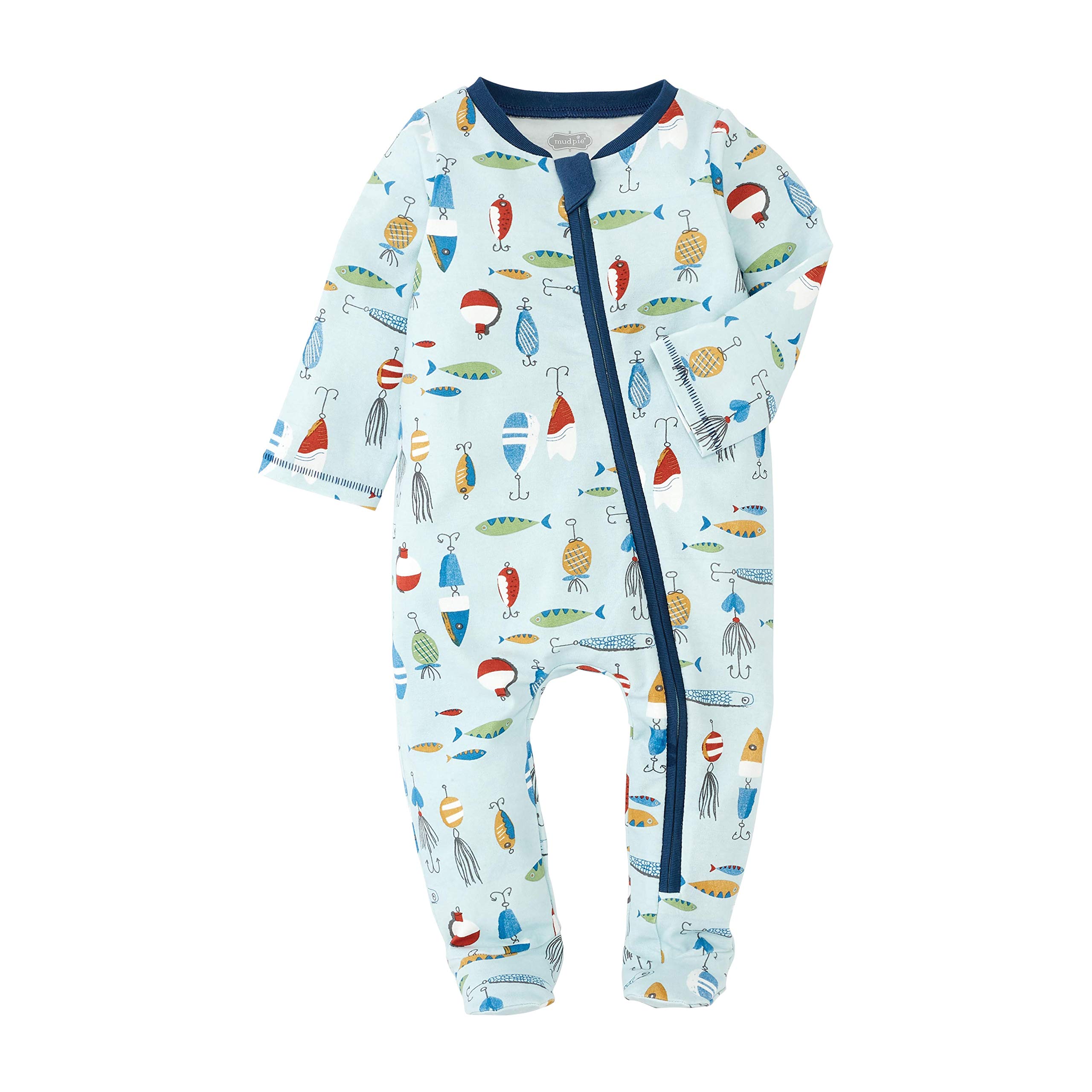 **Mud Pie Baby Boys' Fishing Lure Sleeper Outfit - Adorable & Comfortable Pajamas for Toddlers - Perfect for Bedtime, Lounging & Photo Shoots**