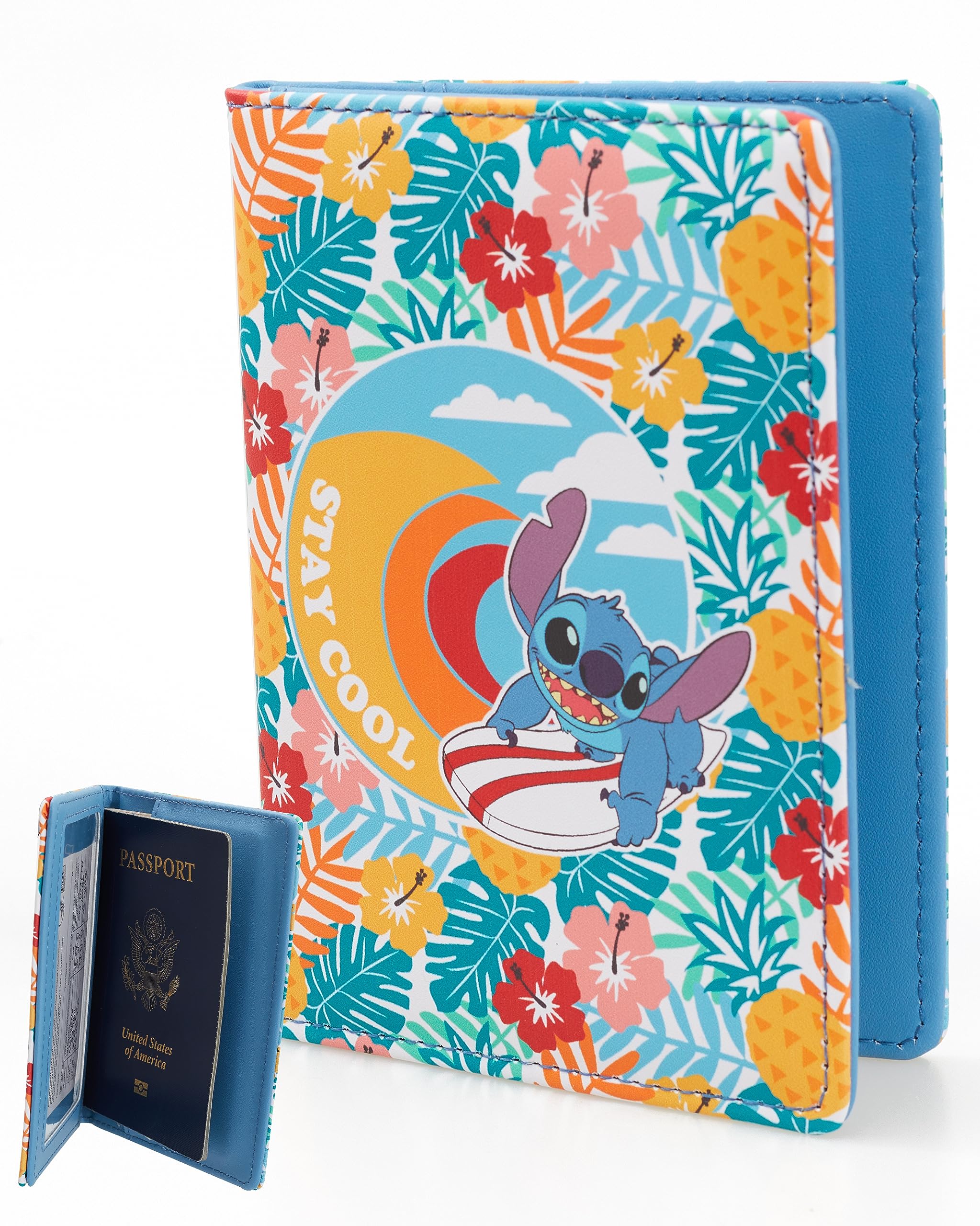 Official Disney Lilo & Stitch Passport Holder for Women - Licensed Travel Accessory with Cute Character Design - Perfect for International Trips, Vacations & Airplane Travel Essentials