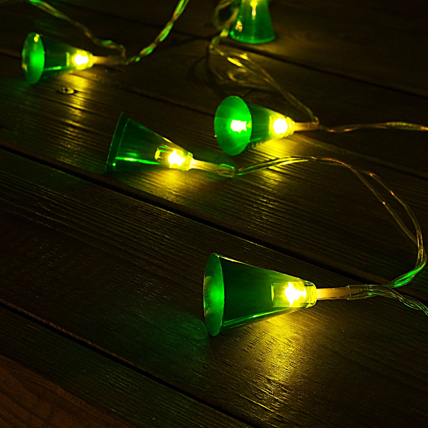 TORCHSTAR 9.84ft 20 LED Krypton Green Conical Battery Powered String Lights - 8 Lighting Modes, Waterproof for Outdoor Use - Perfect for Wedding, Party, Gazebo, Pergola & Holiday Decorations - Create Magical Ambience for Celebrations & Nighttime Events