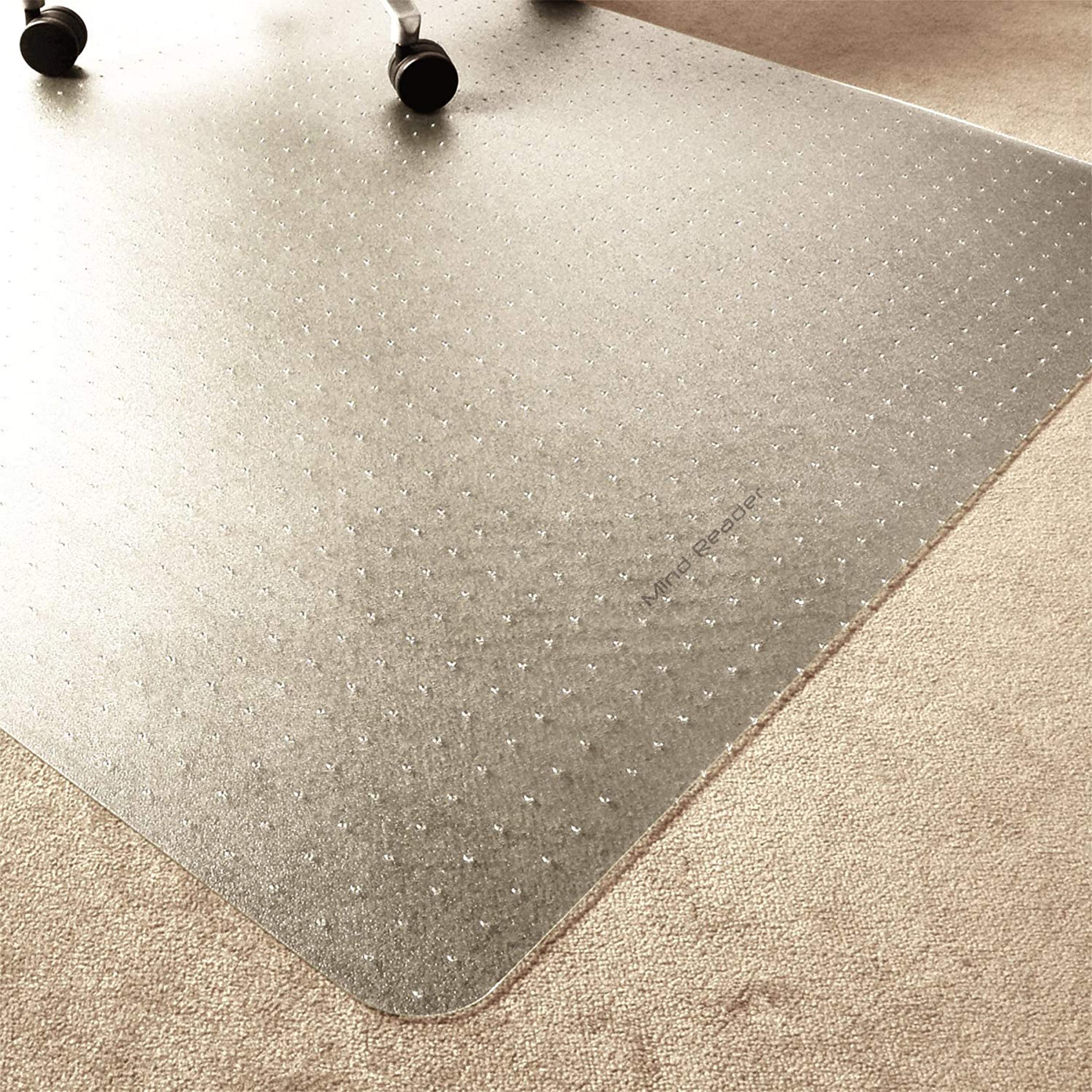 Mind Reader PVC Chair Mat for Carpet - 47.5x35.5 Inch, Clear (Set of 2) - Office & Home Use